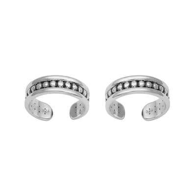 Self Design Simple Oxidized Toe Ring For Women