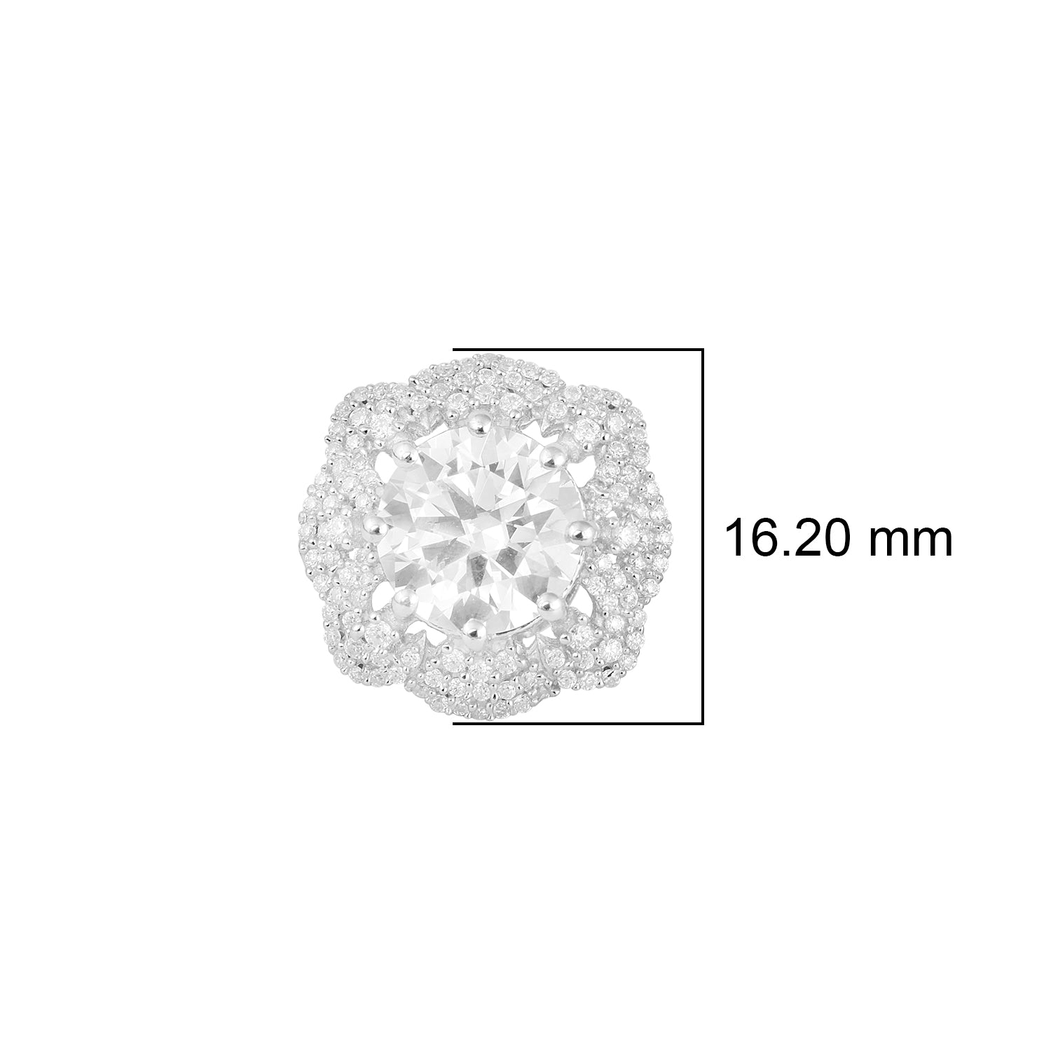 Orecchini a lobo con alone scintillante di moissanite - Argento Sterling