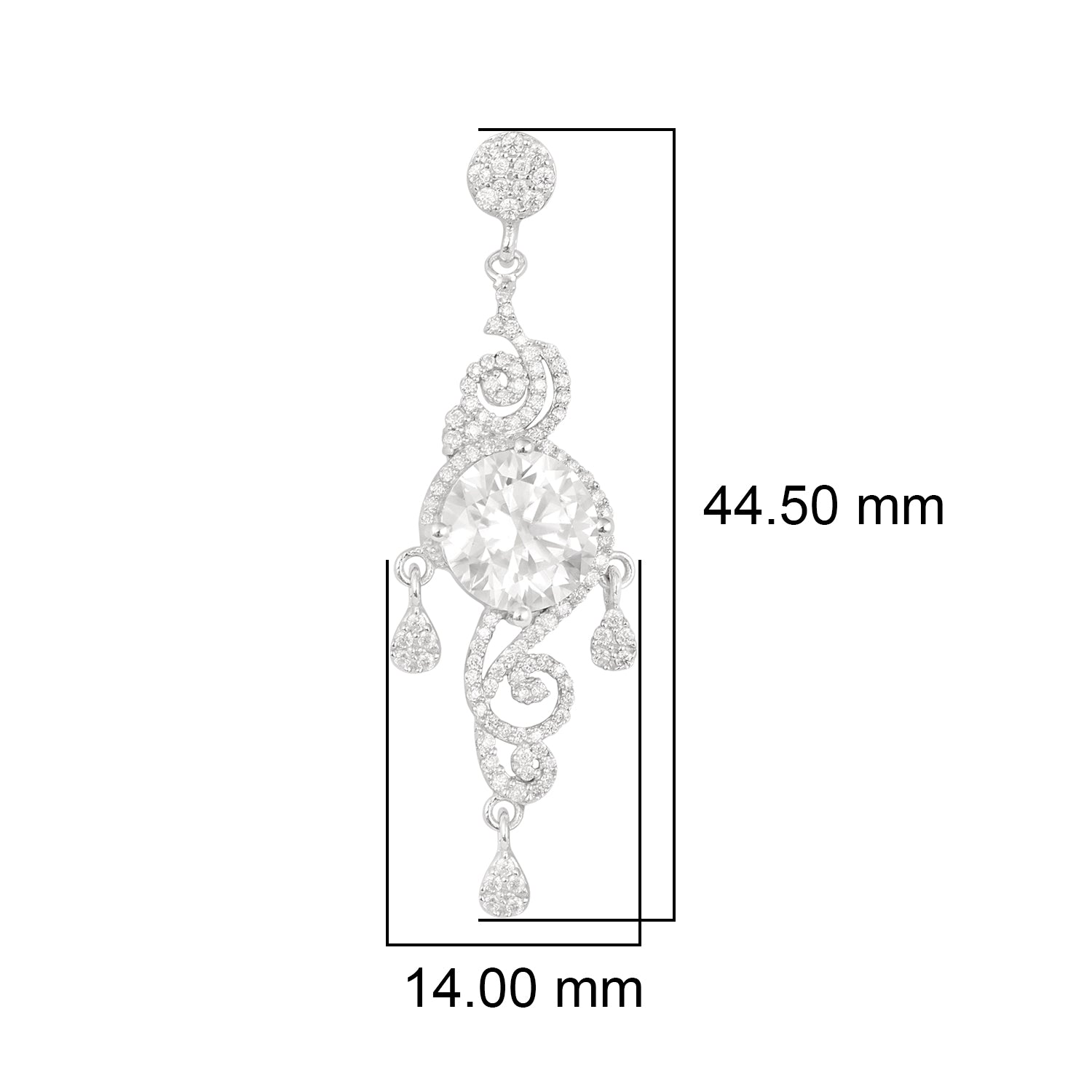 Orecchini pendenti con motivo a spirale in moissanite – Argento Sterling