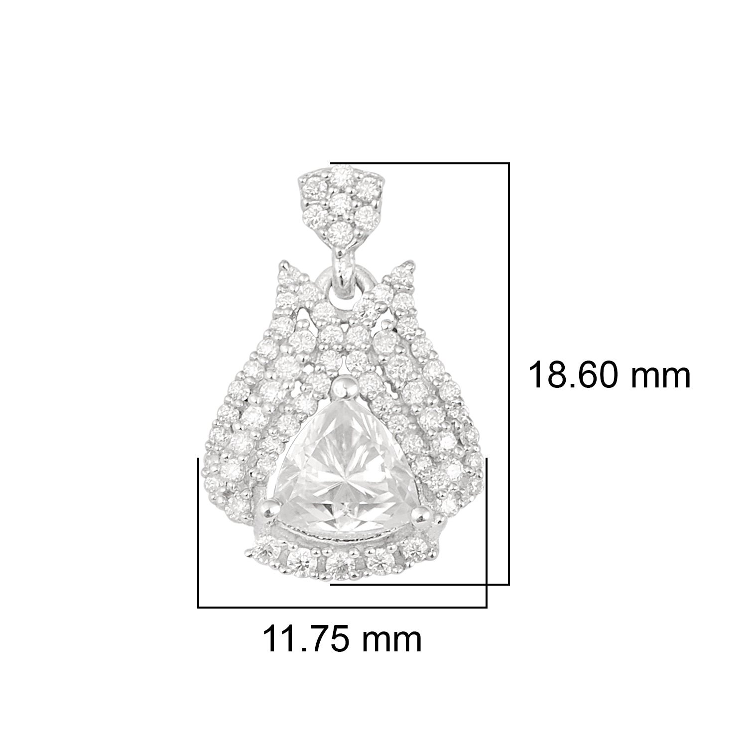 Orecchini pendenti con alone a strati di moissanite - Argento sterling