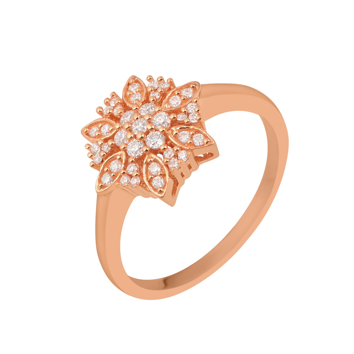 Moissanite Floral Vintage Inspired Bloom Ring – Sterling Silver