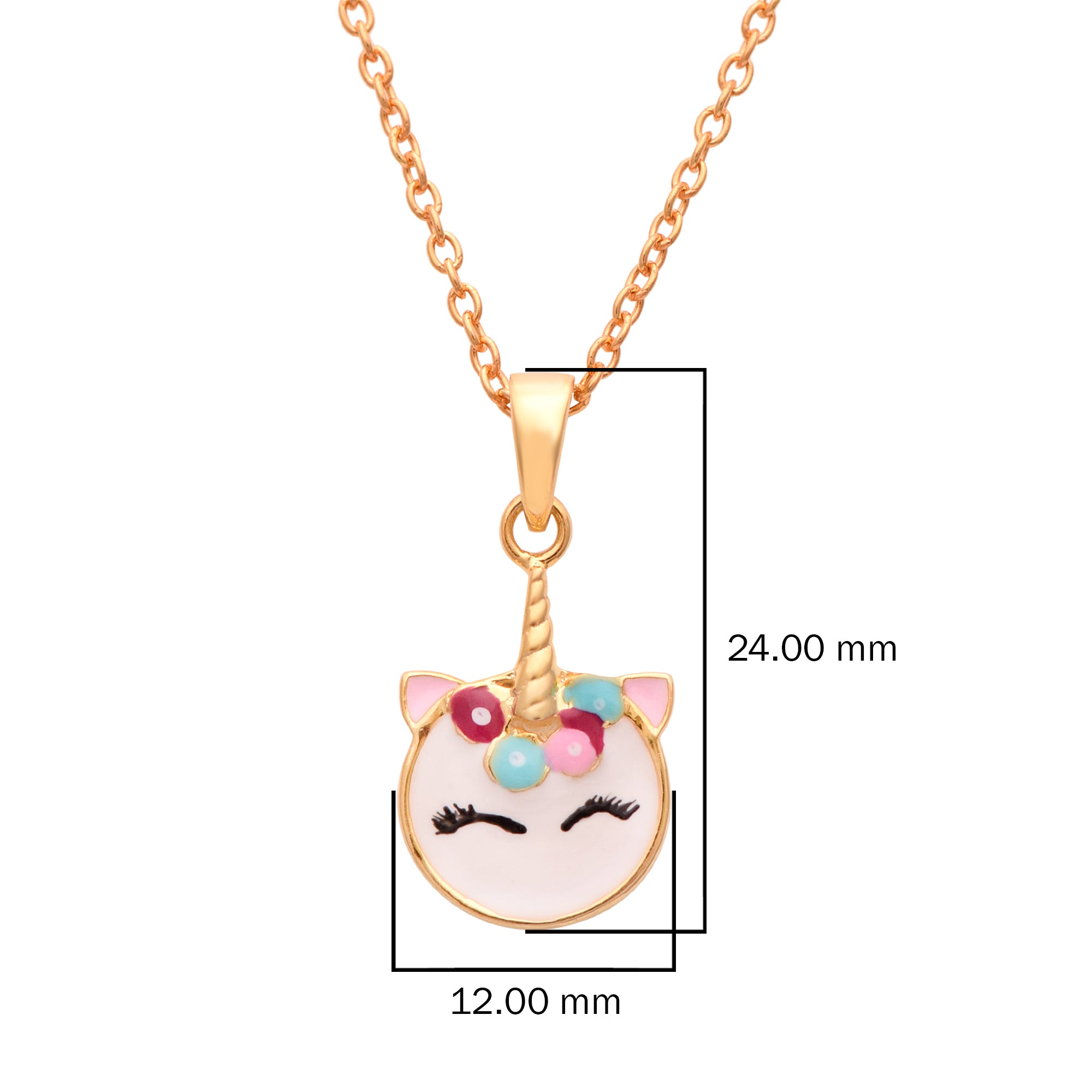 Kids Unicorn Necklace – Sterling Silver Gold Plating & Enamel