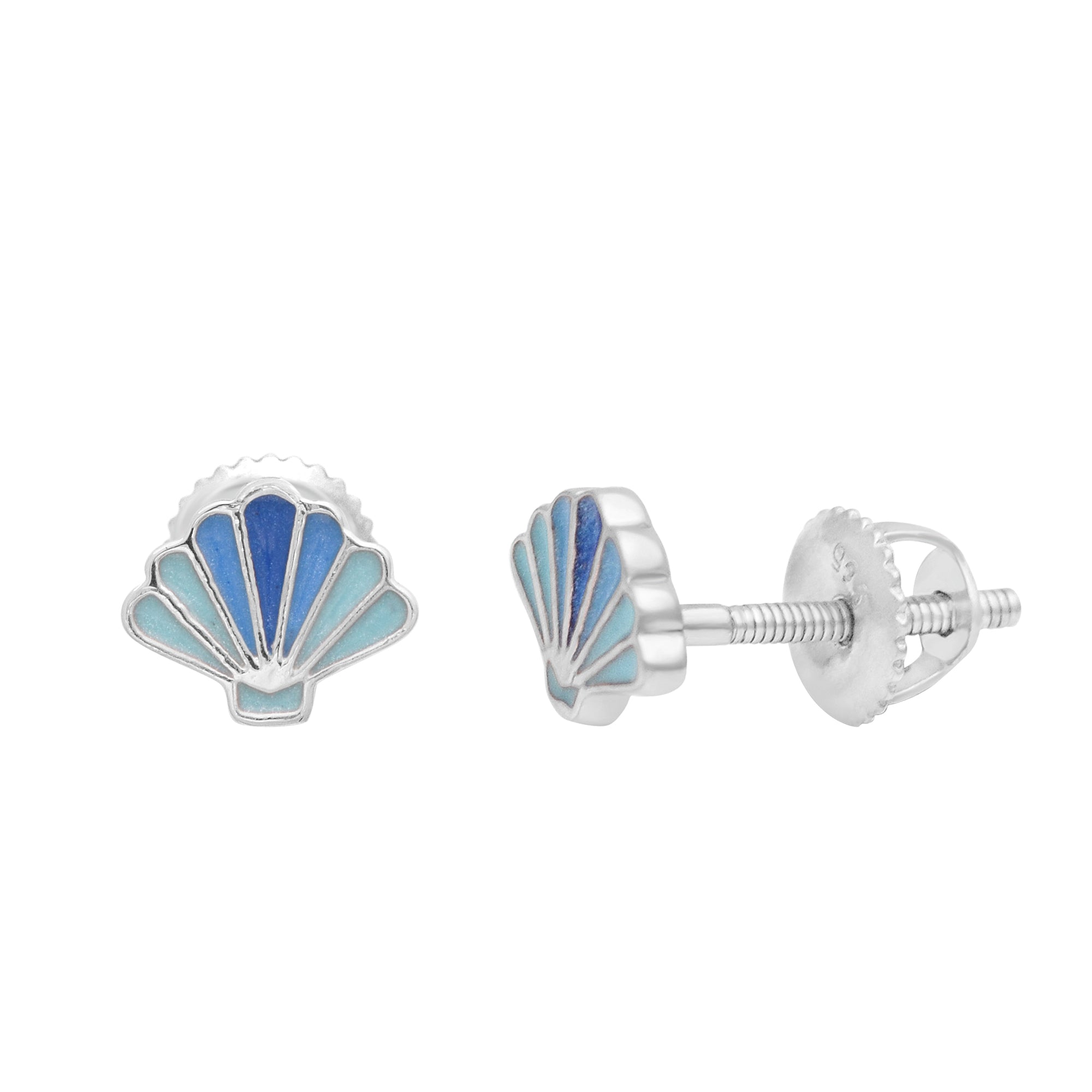 Blue Shell Stud Earring – Sterling Silver