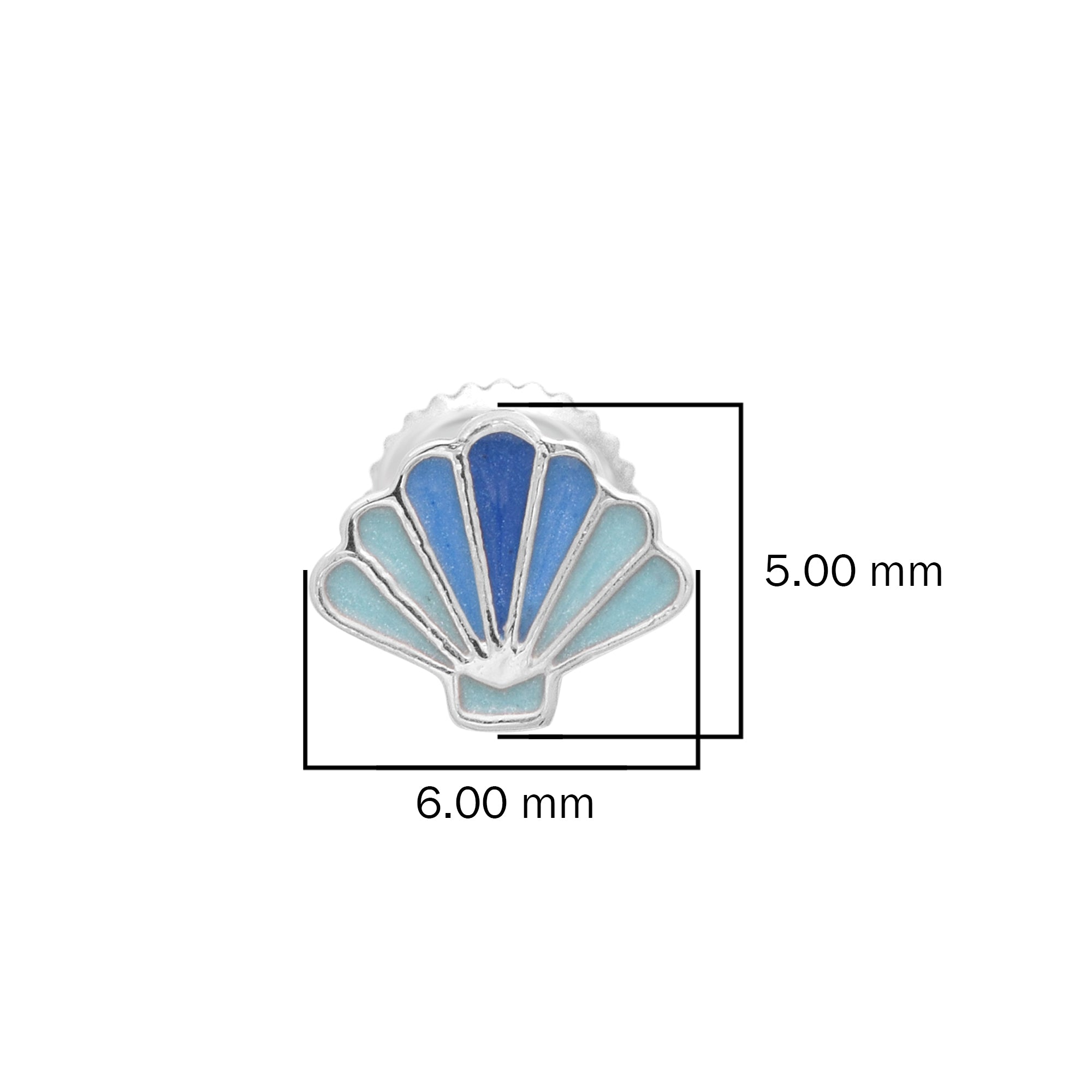 Blue Shell Stud Earring – Sterling Silver