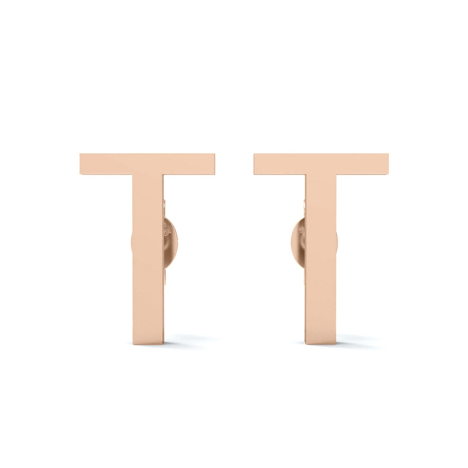 Initial "T" Monogram Stud Earring – Sterling Silver