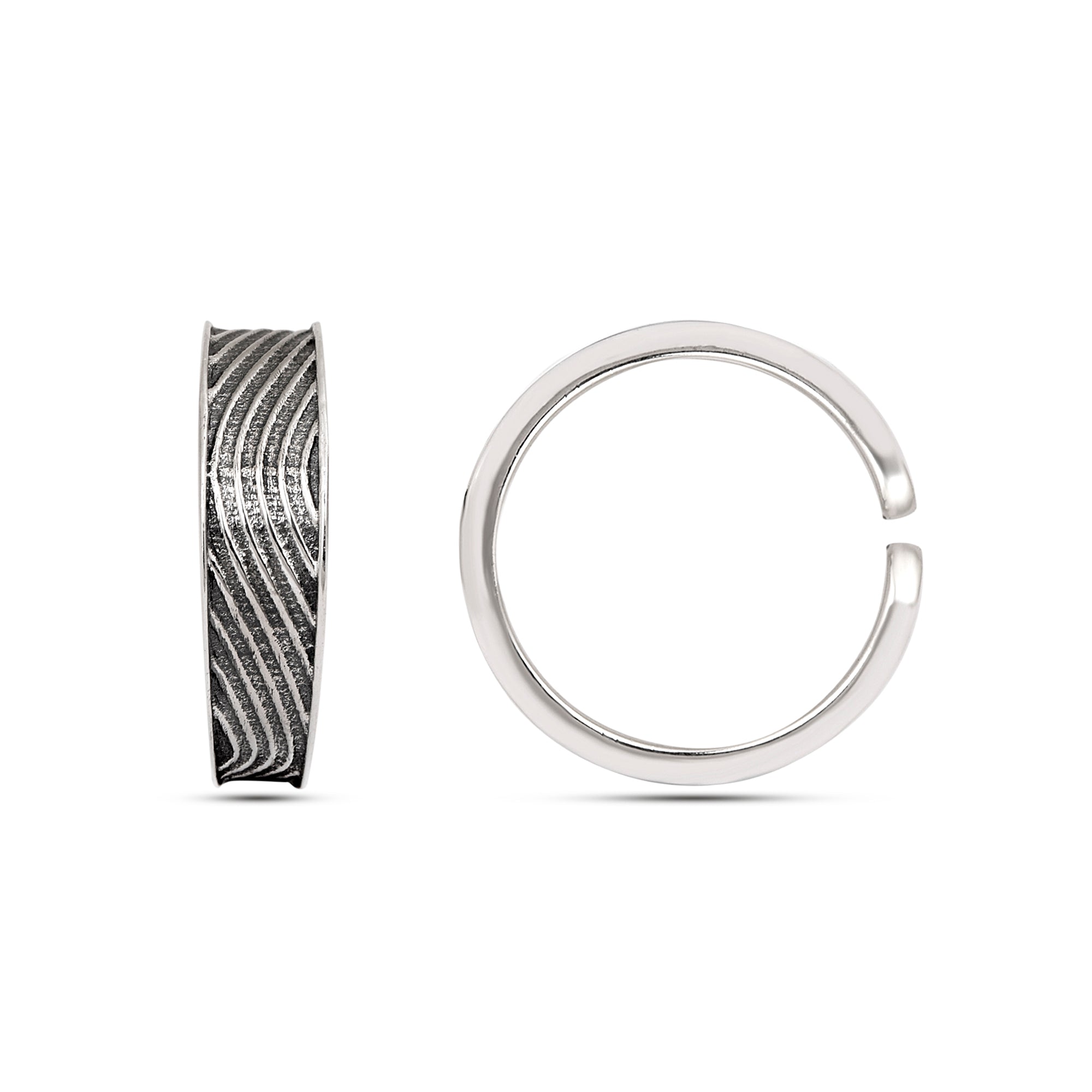 Wavy Line Oxidized Toe Ring - Sterling Silver