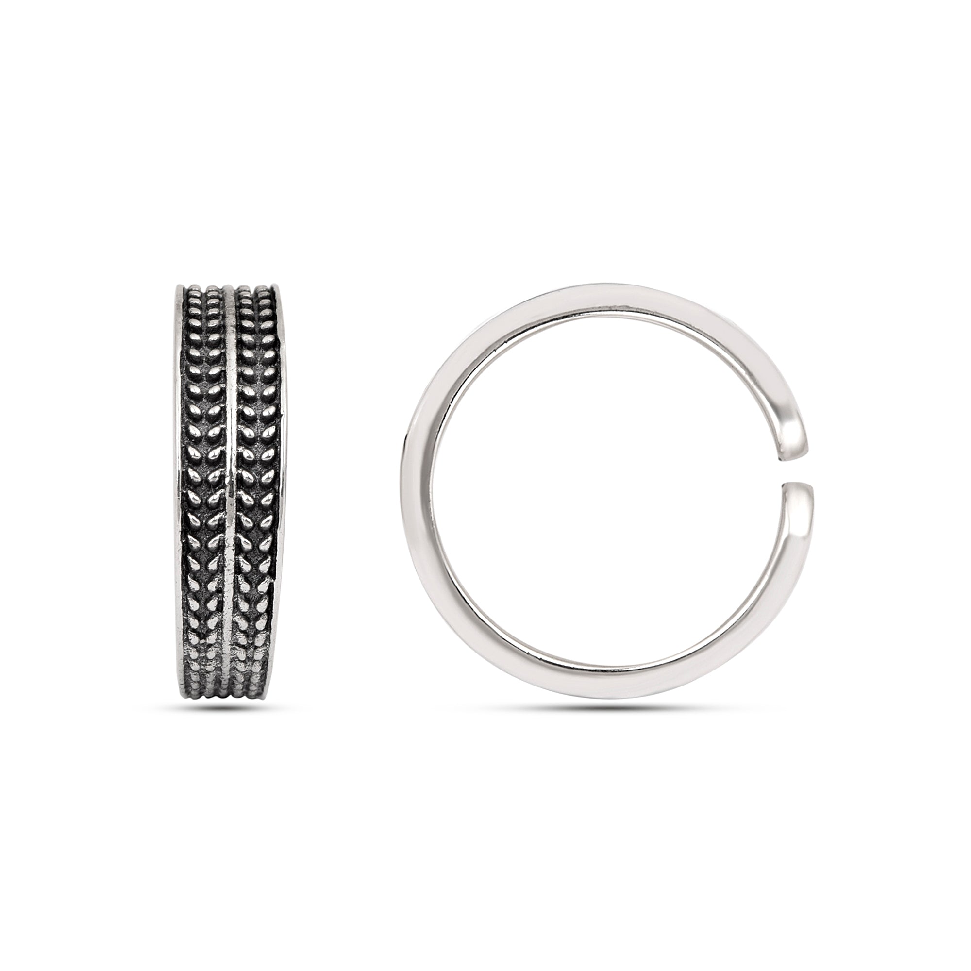 Oxidized Textured Toe Ring -Sterling Silver