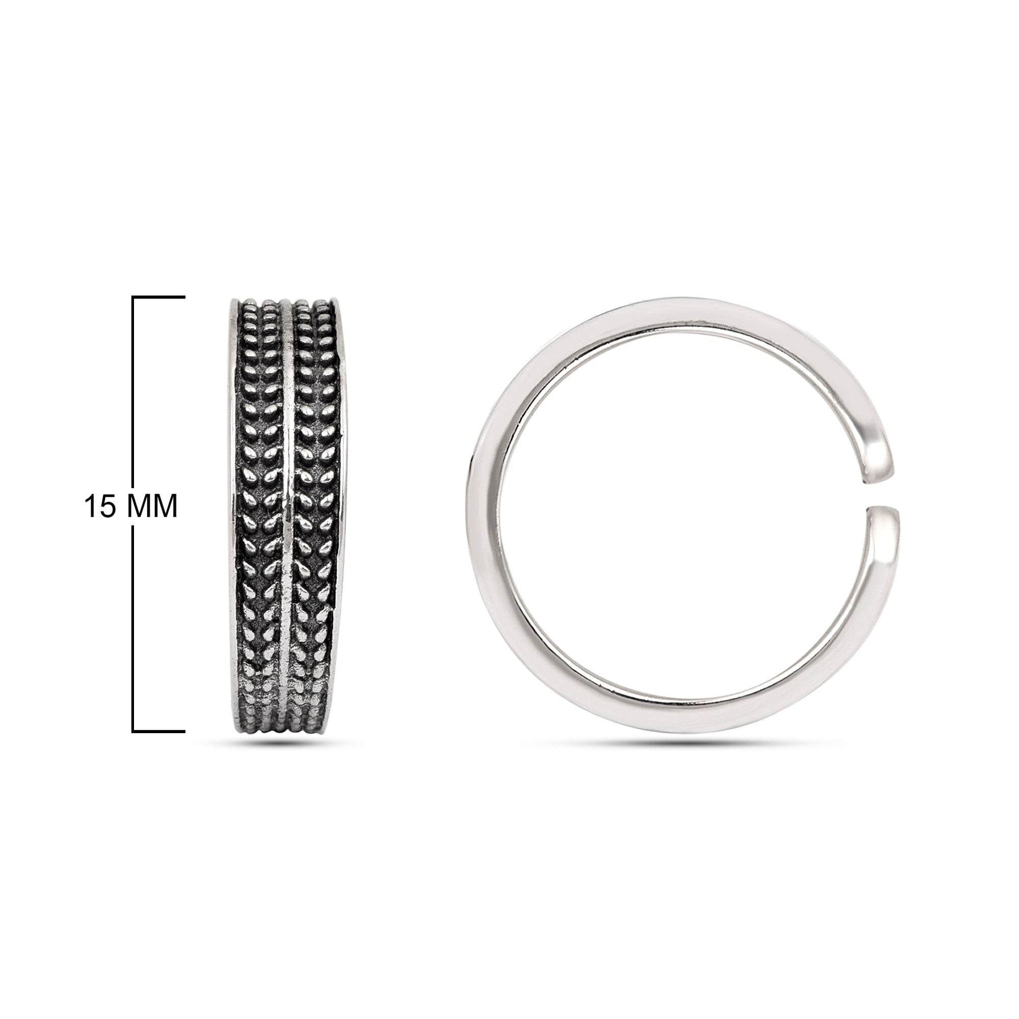 Oxidized Textured Toe Ring -Sterling Silver