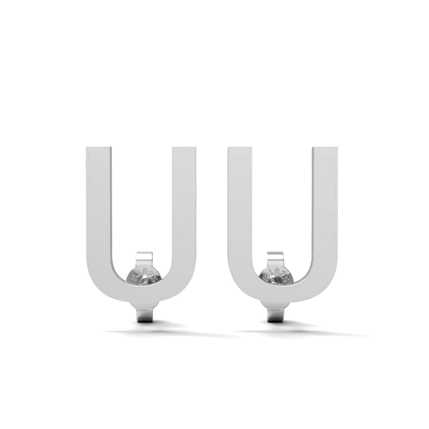 Initial "U" Monogram Stud Earring – Sterling Silver