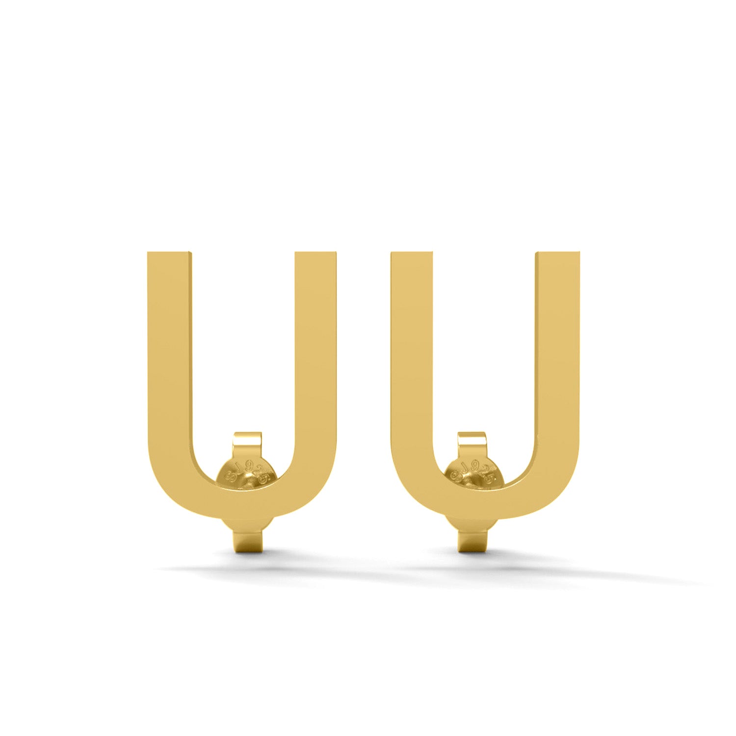 Initial "U" Monogram Stud Earring – Sterling Silver