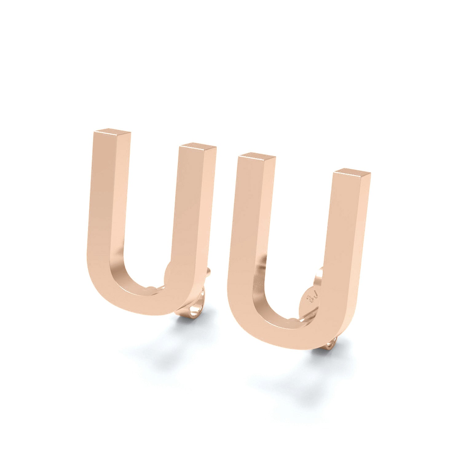 Initial "U" Monogram Stud Earring – Sterling Silver