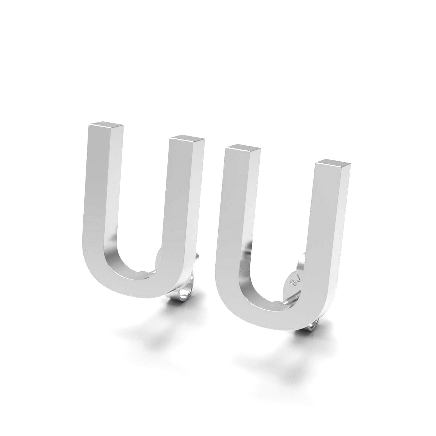 Initial "U" Monogram Stud Earring – Sterling Silver