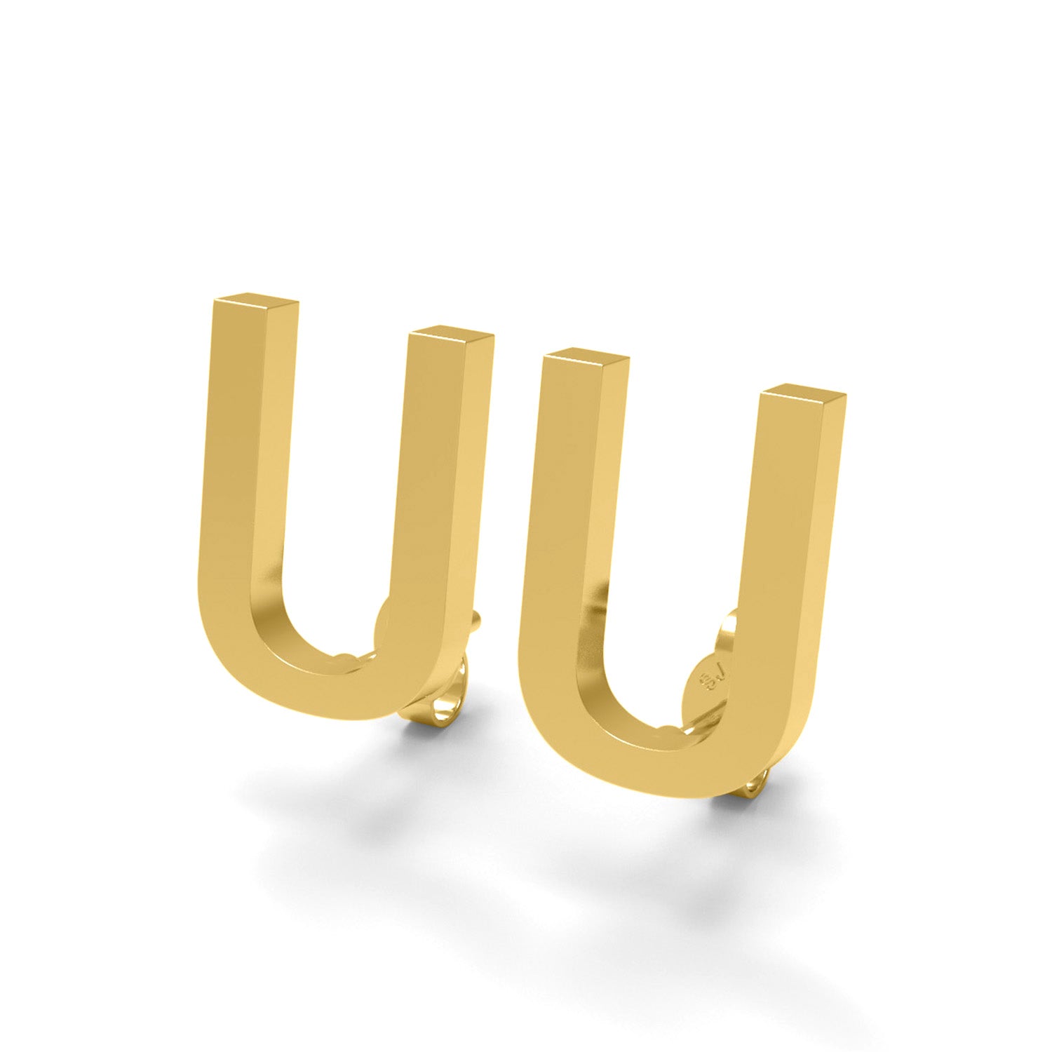 Initial "U" Monogram Stud Earring – Sterling Silver