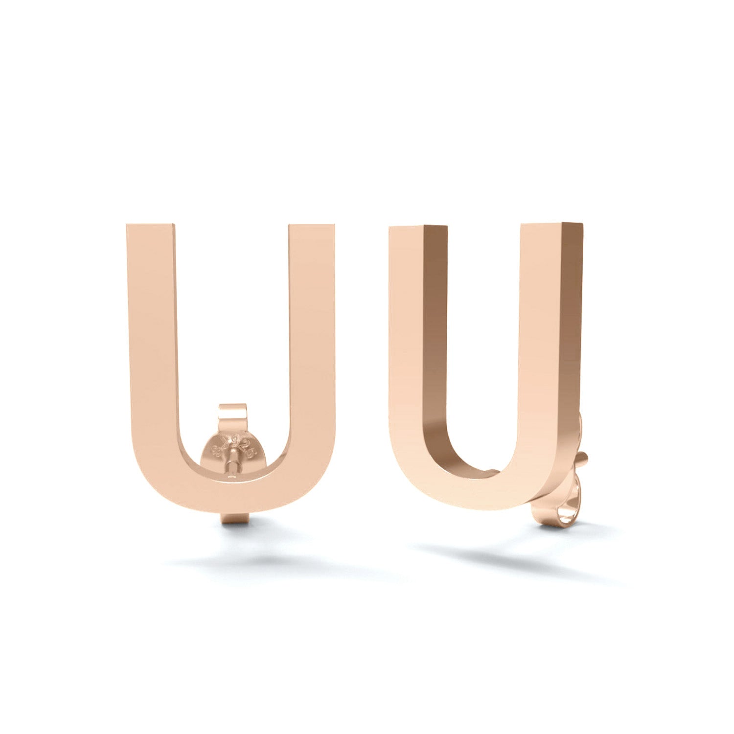 Initial "U" Monogram Stud Earring – Sterling Silver
