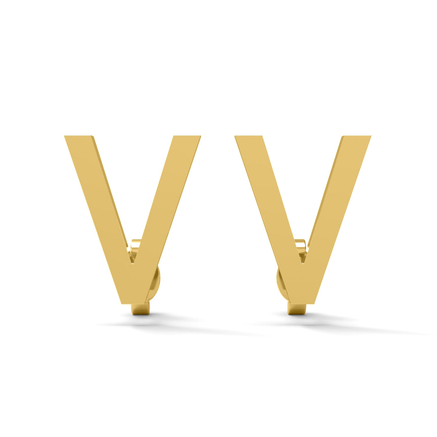 Initial "V" Monogram Stud Earring – Sterling Silver