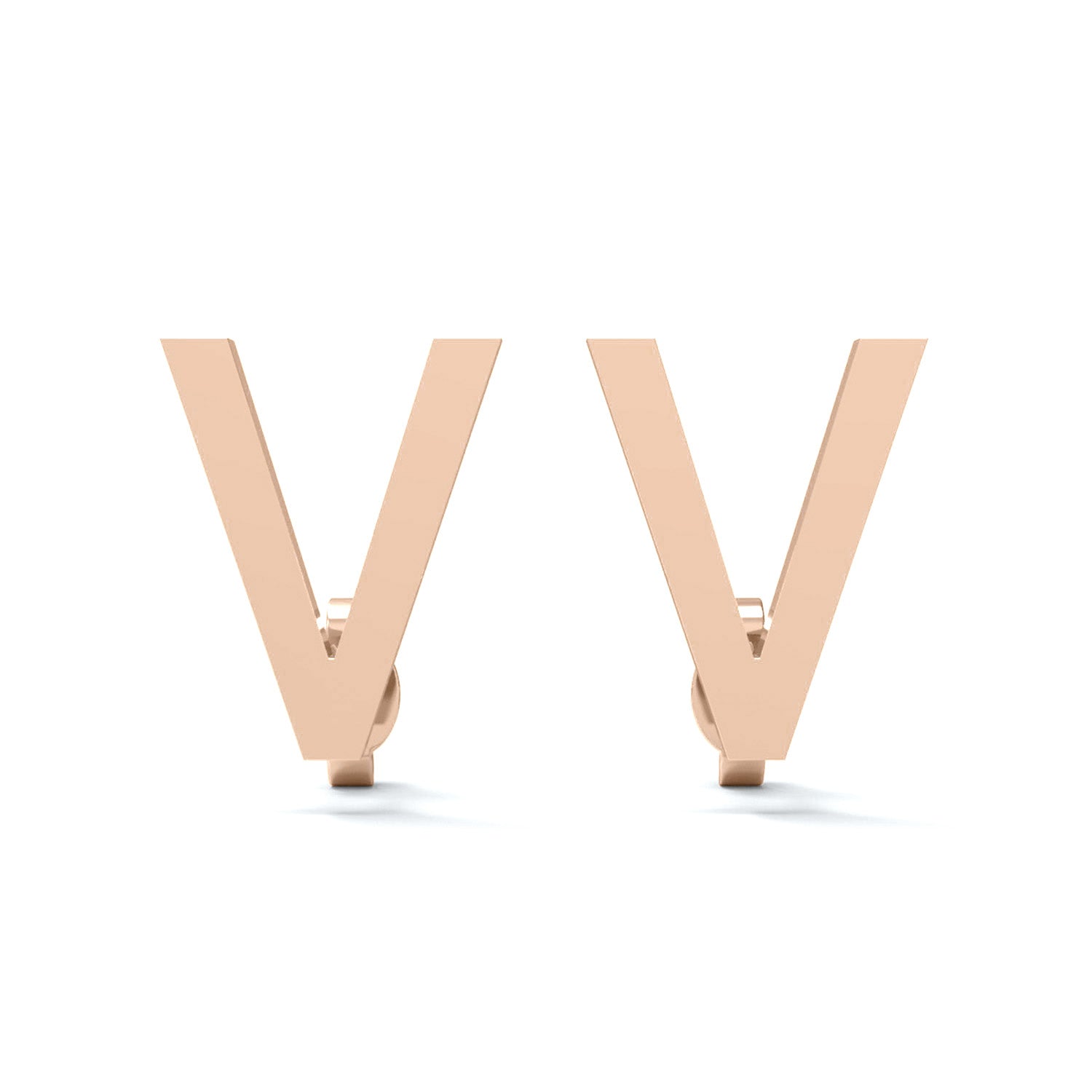 Initial "V" Monogram Stud Earring – Sterling Silver