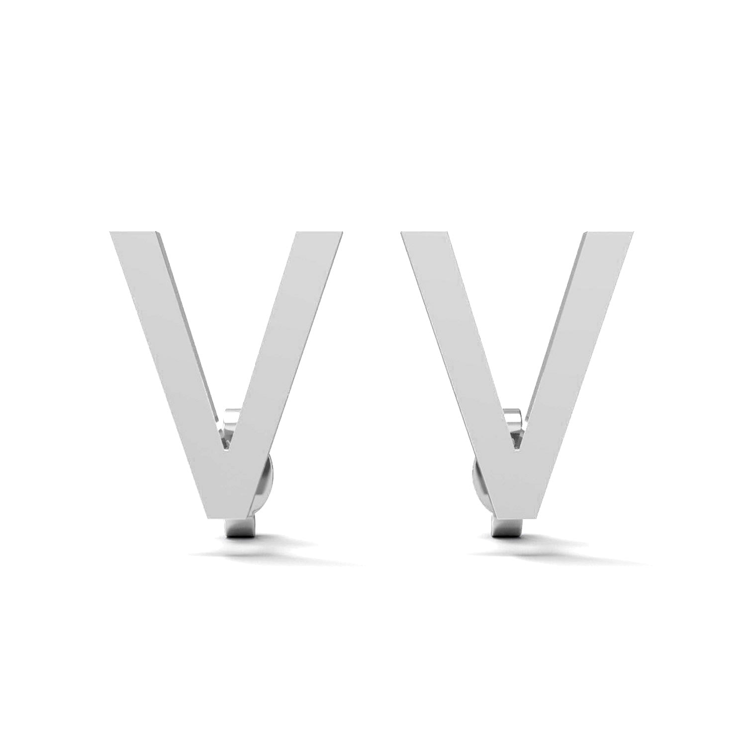 Initial "V" Monogram Stud Earring – Sterling Silver