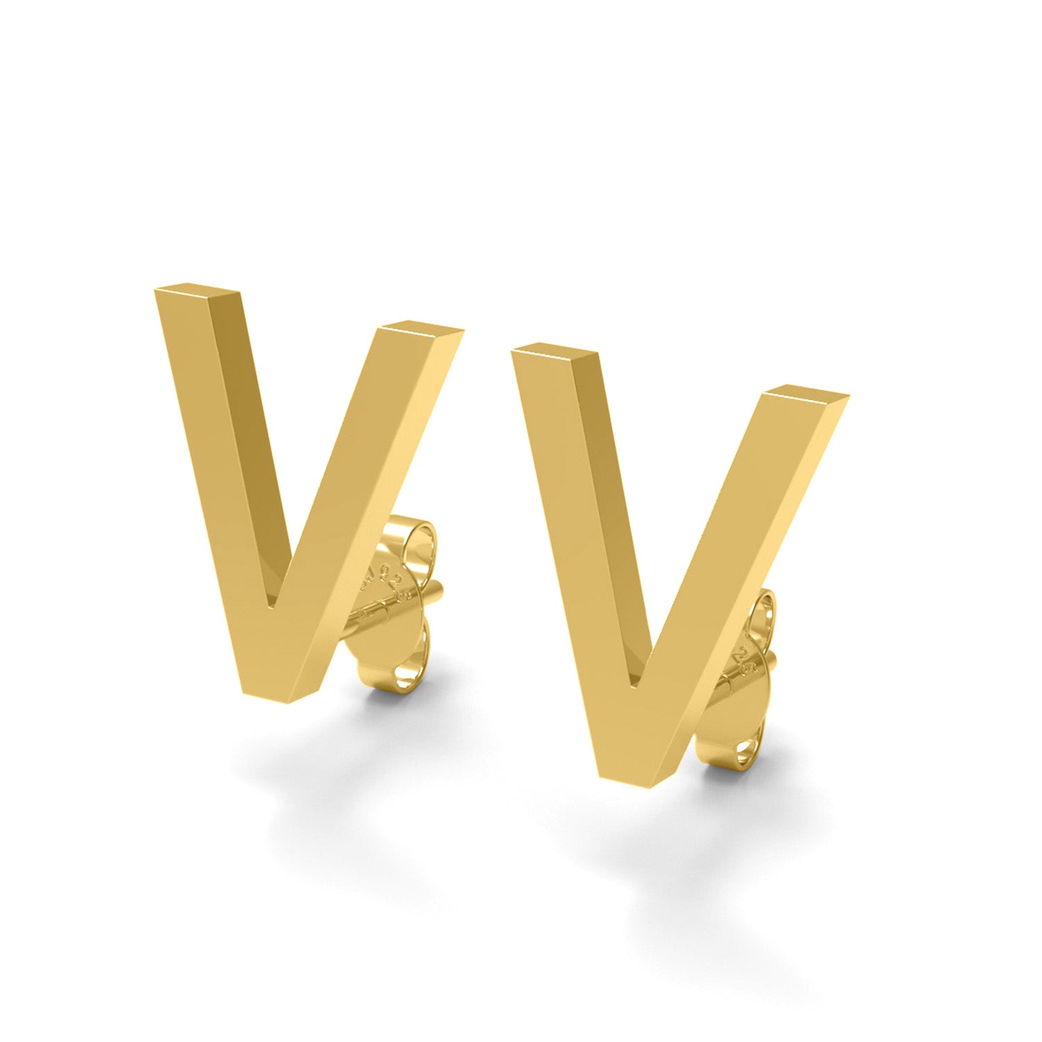 Initial "V" Monogram Stud Earring – Sterling Silver