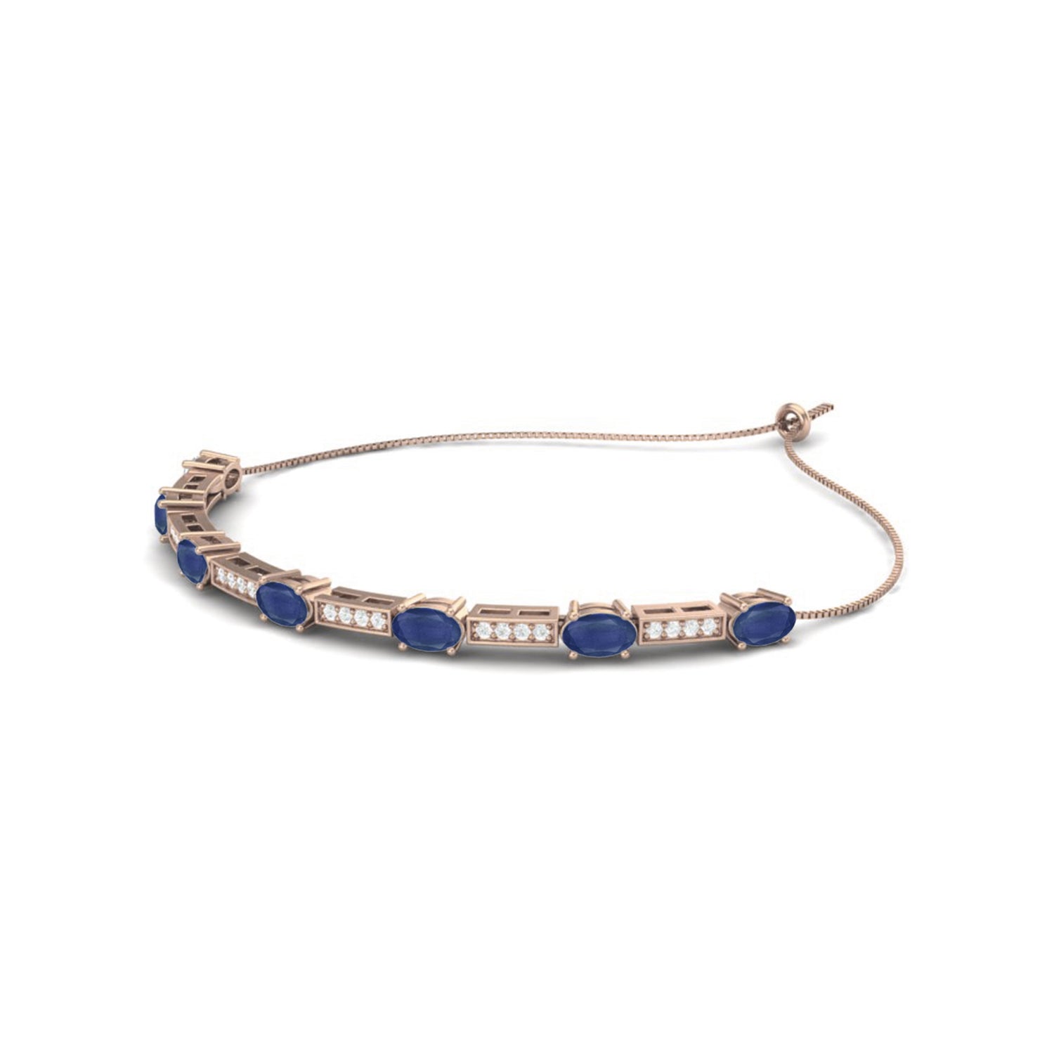 Blue Sapphire Tennis Bracelet – 925 Sterling Silver