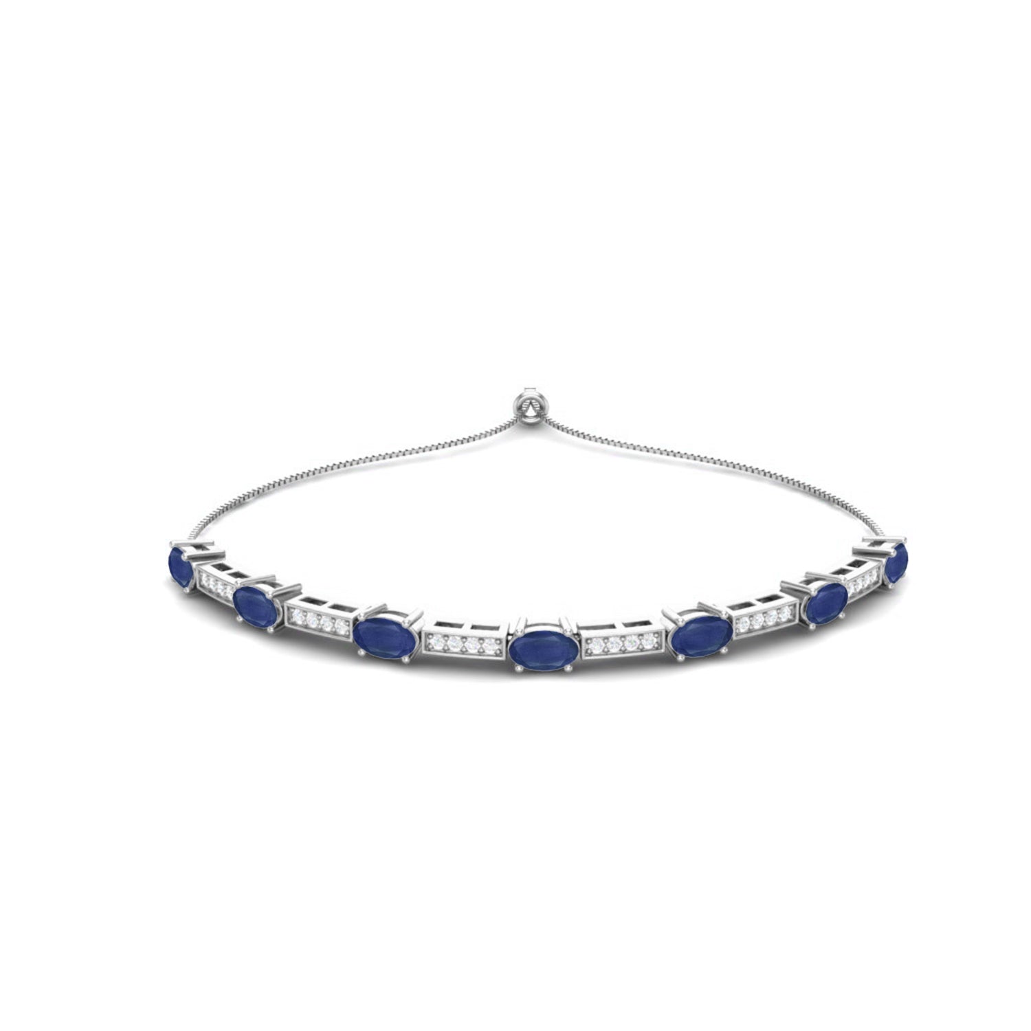 Blue Sapphire Tennis Bracelet – 925 Sterling Silver