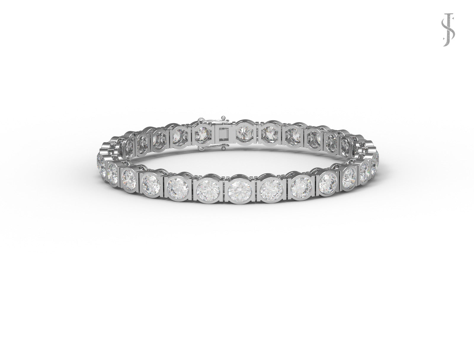 Bezel Set Moissanite Tennis Bracelet - Sterling Silver