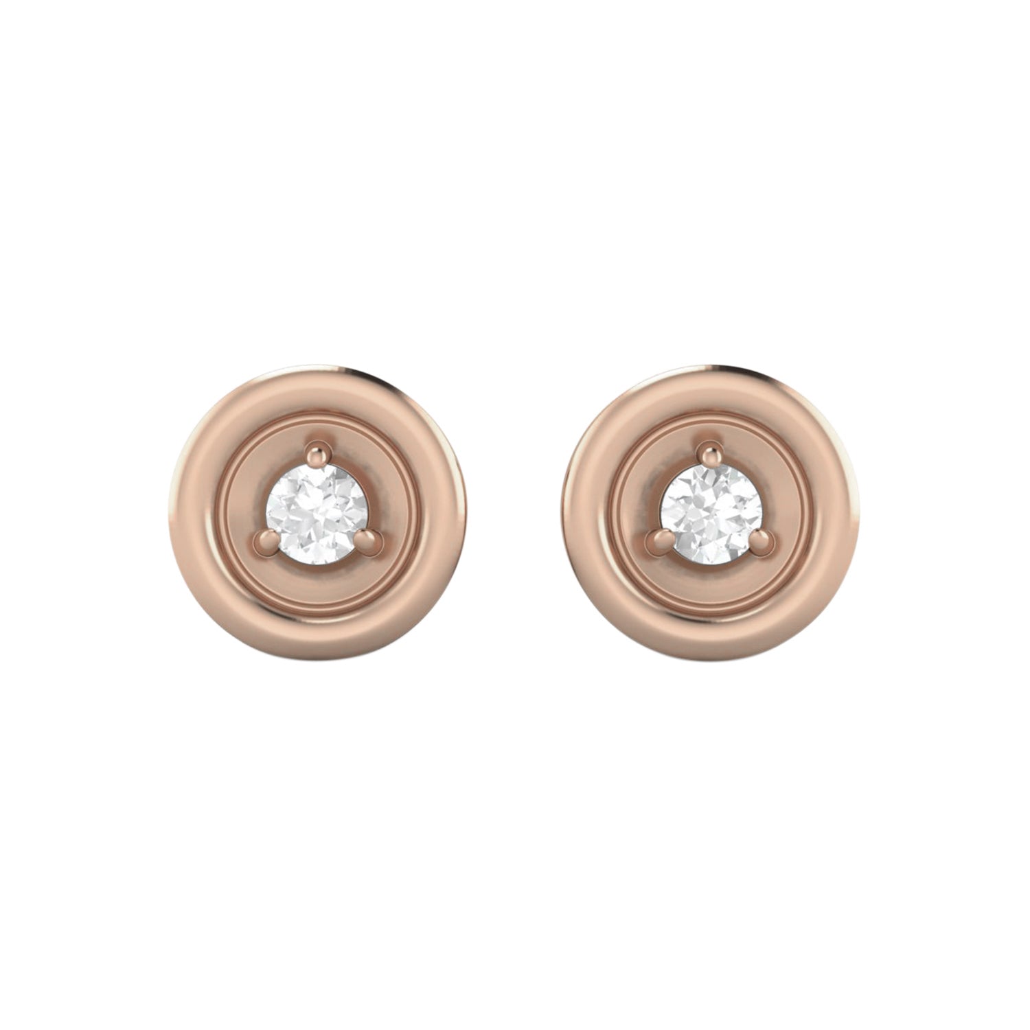 Moissanite Minimalist Bezel Stud Earring – Sterling Silver