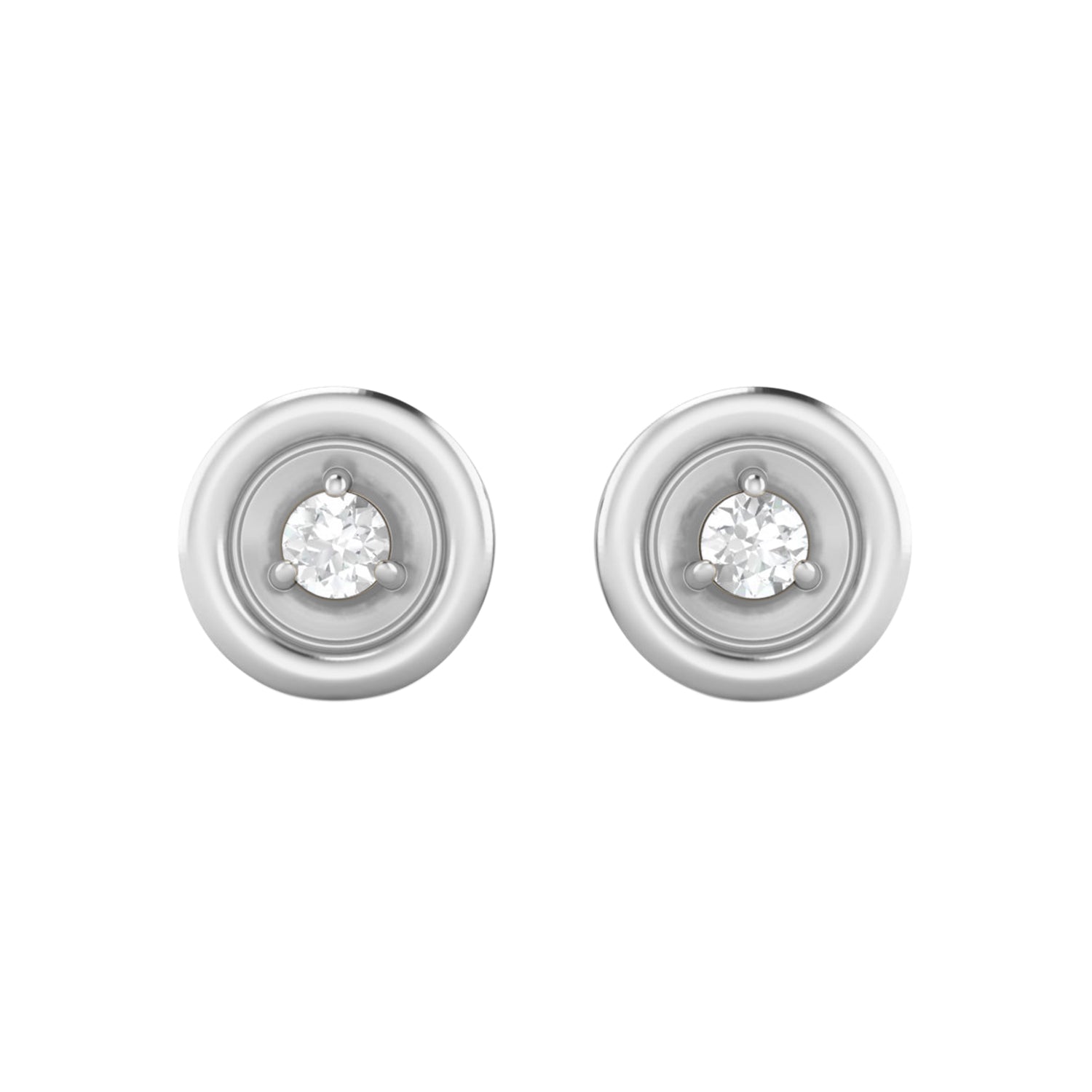 Moissanite Minimalist Bezel Stud Earring – Sterling Silver