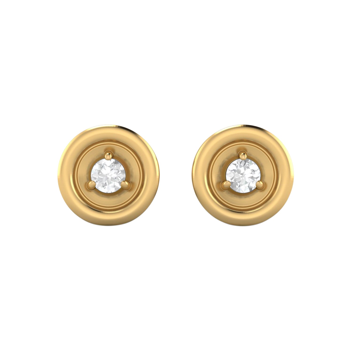 Moissanite Minimalist Bezel Stud Earring – Sterling Silver