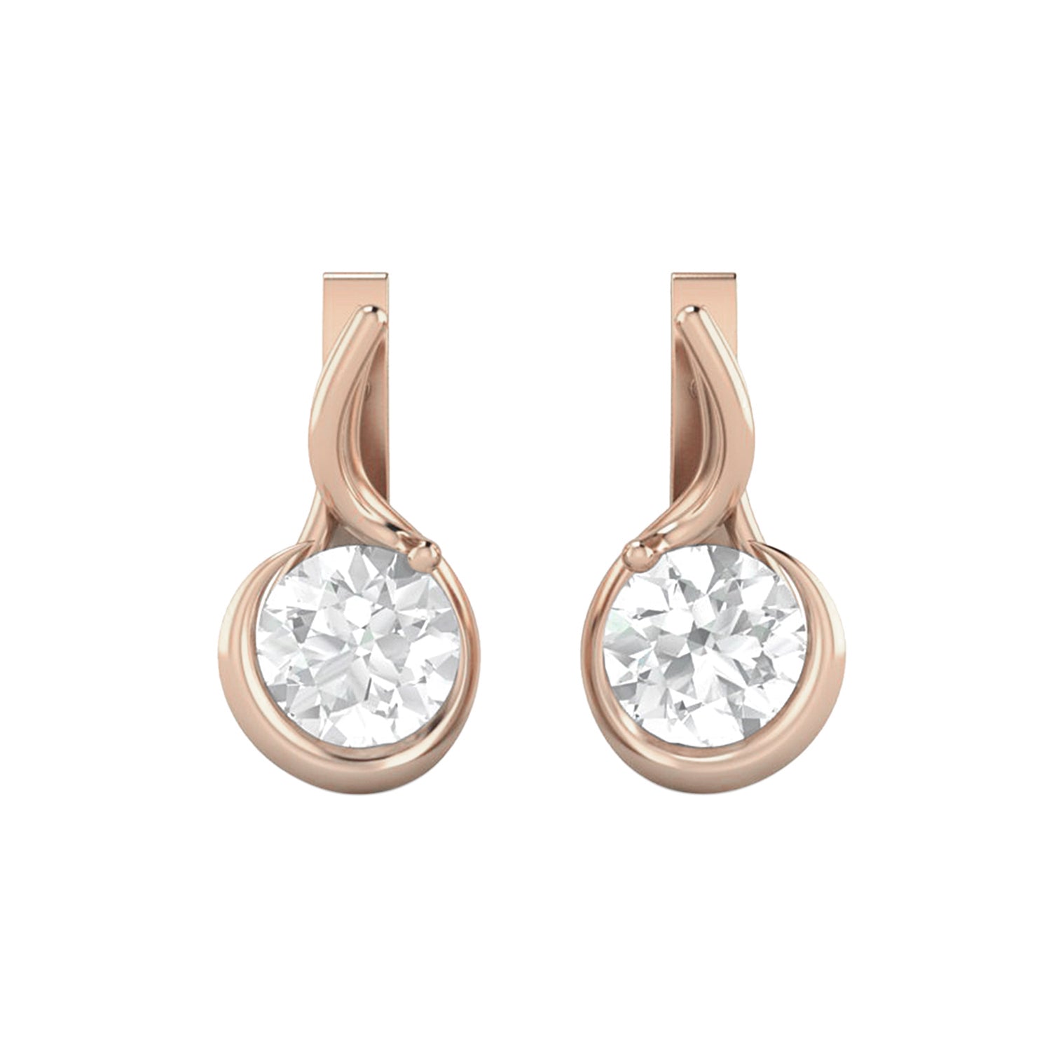 Moissanite Elegant Twist Dangle Earring – Sterling Silver