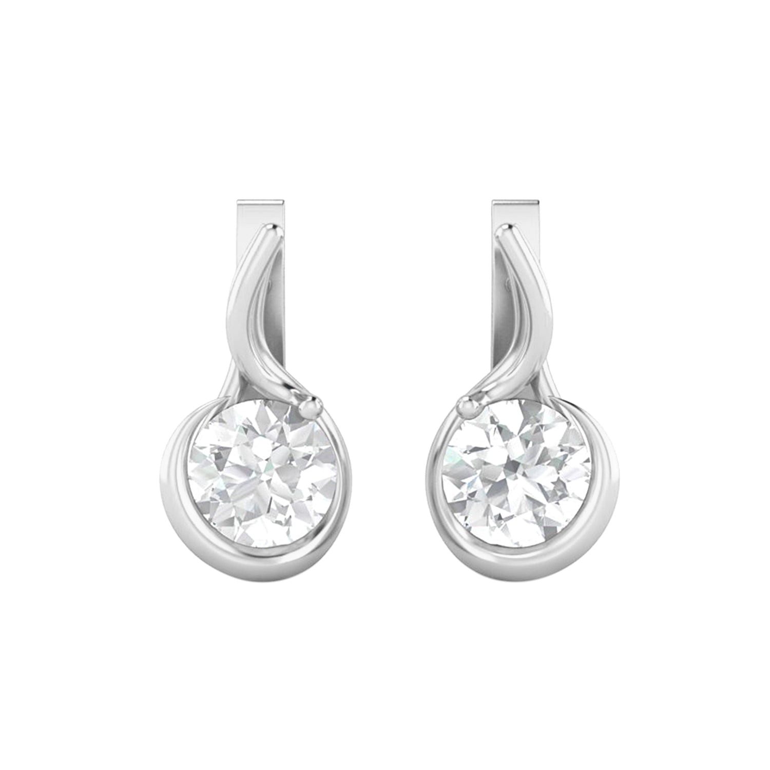 Moissanite Elegant Twist Dangle Earring – Sterling Silver