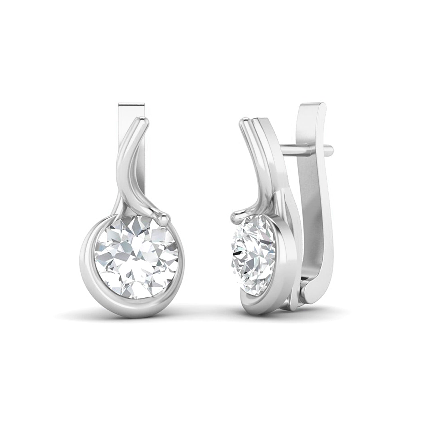 Moissanite Elegant Twist Dangle Earring – Sterling Silver