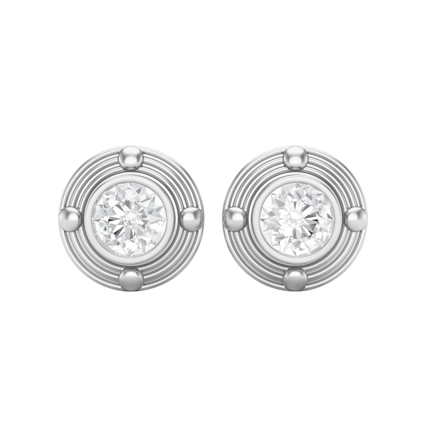 Moissanite Modern Orbital Design Stud Earrings – Sterling Silver
