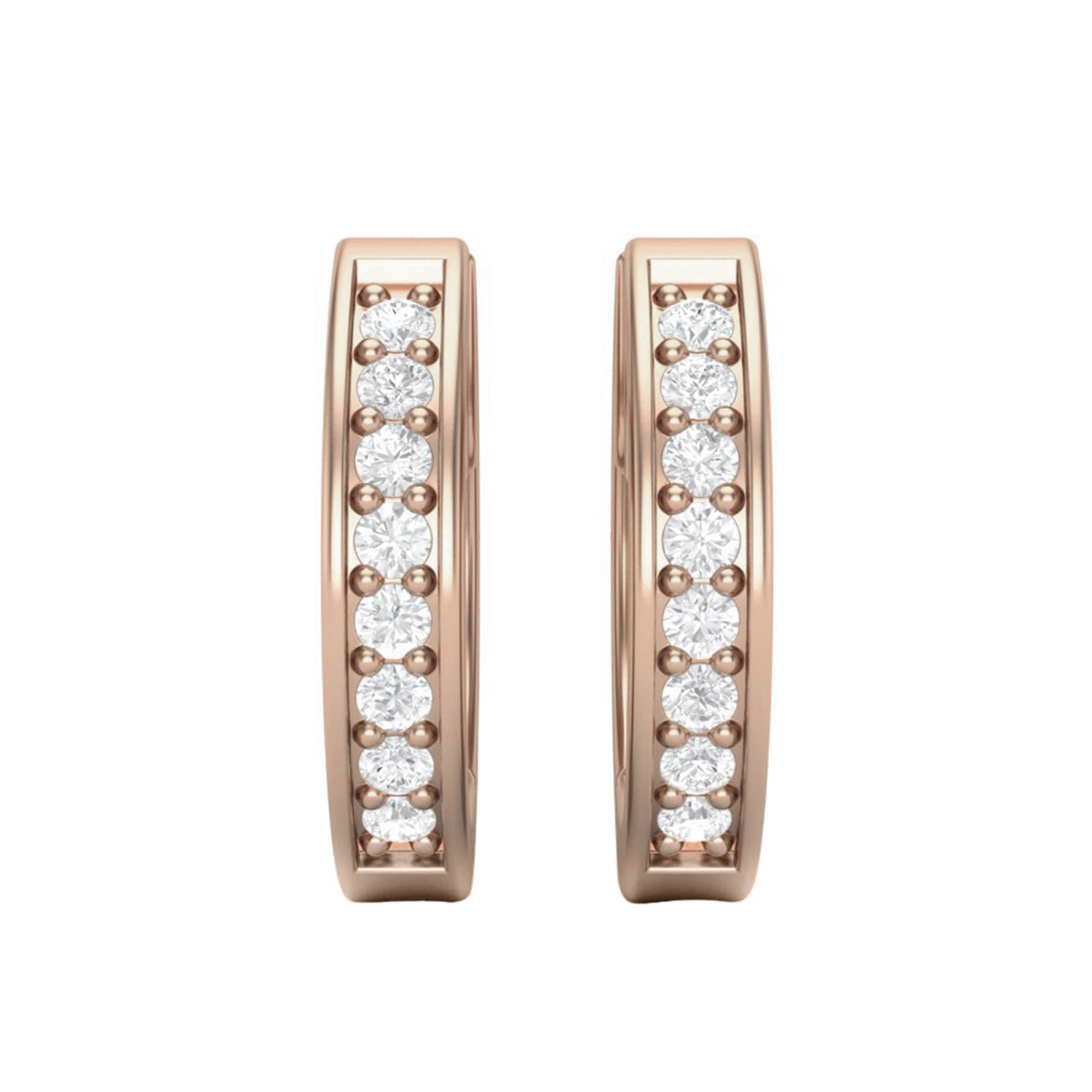 Orecchini a cerchio classici con moissanite incastonata a canale – Argento Sterling