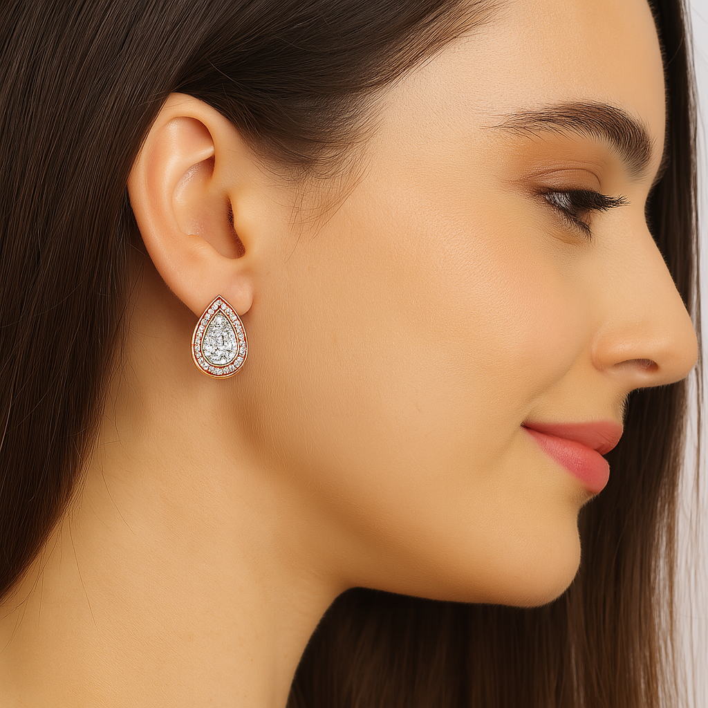 Pear Shape Moissanite Stud Earrings – Sterling Silver