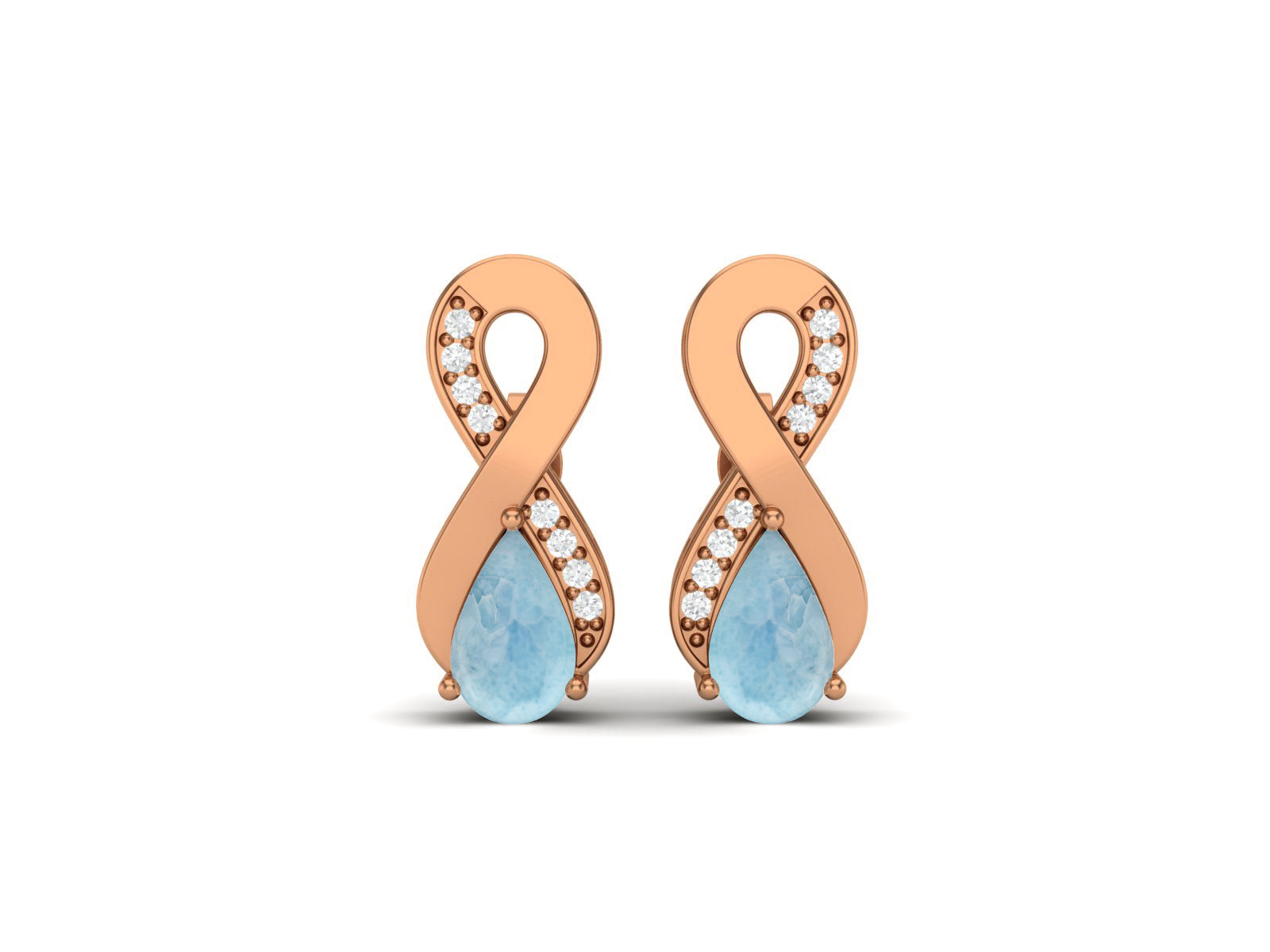 Orecchini pendenti Larimar Infinity - Argento Sterling