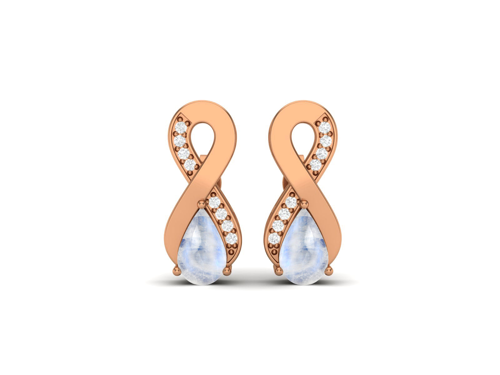 Infinity Moonstone Drop Earrings - Sterling Silver