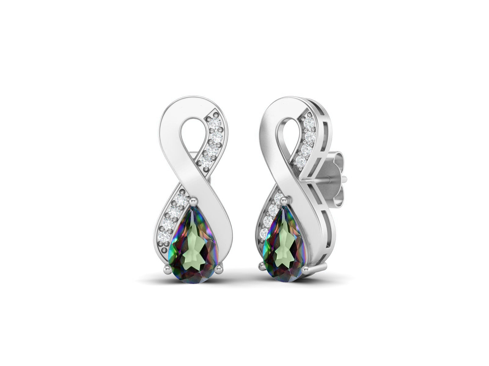 Mystic topaz Infinity Drop Earrings - Sterling Silver
