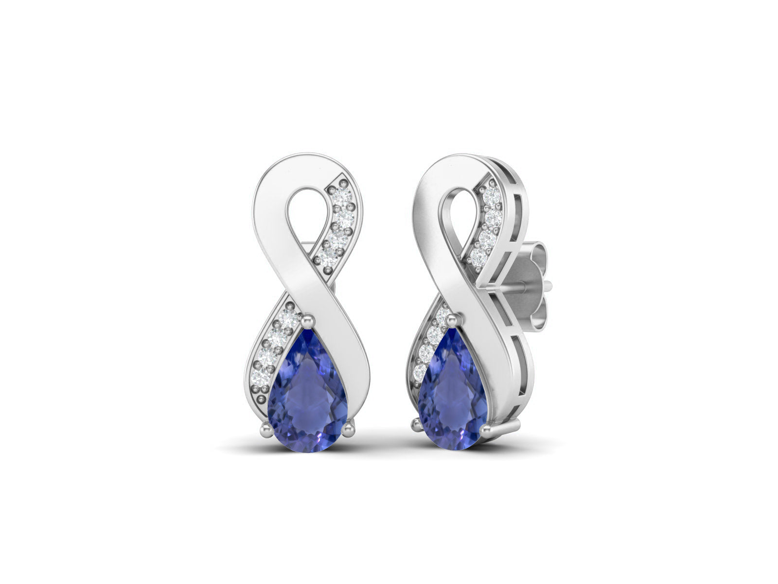 Tanzanite Infinity Drop Earrings - Sterling Silver