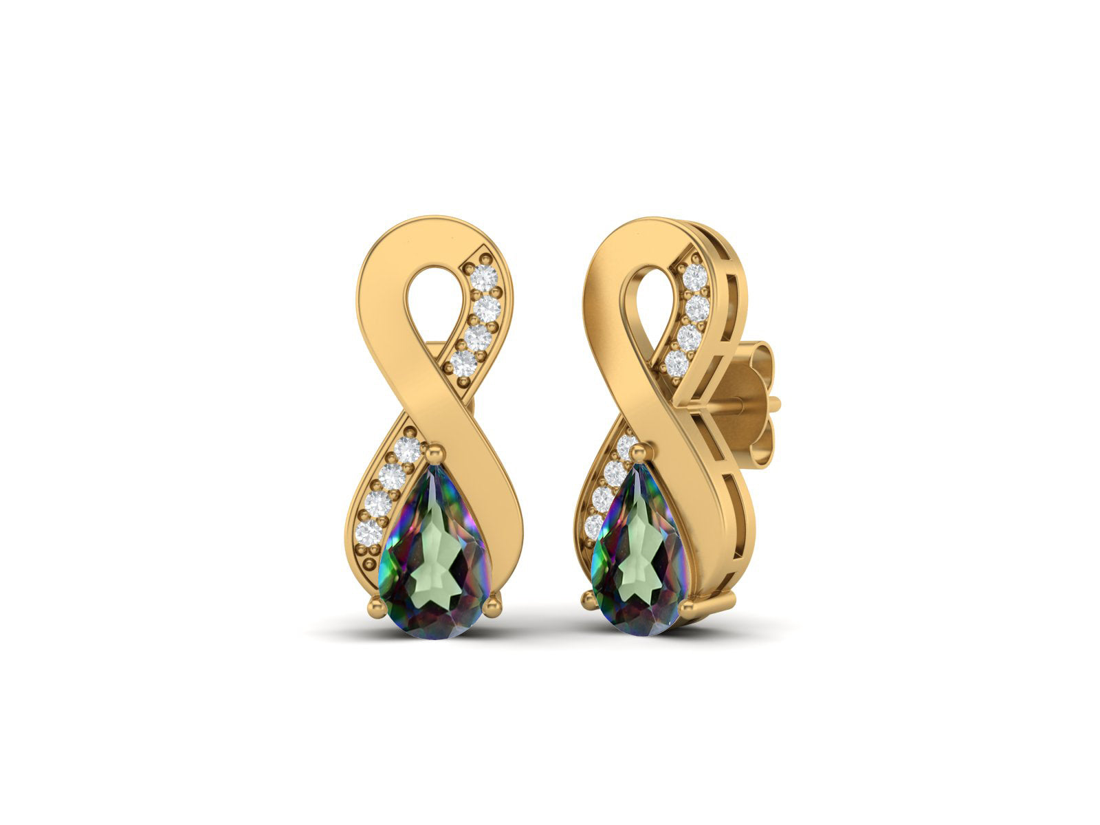 Mystic topaz Infinity Drop Earrings - Sterling Silver
