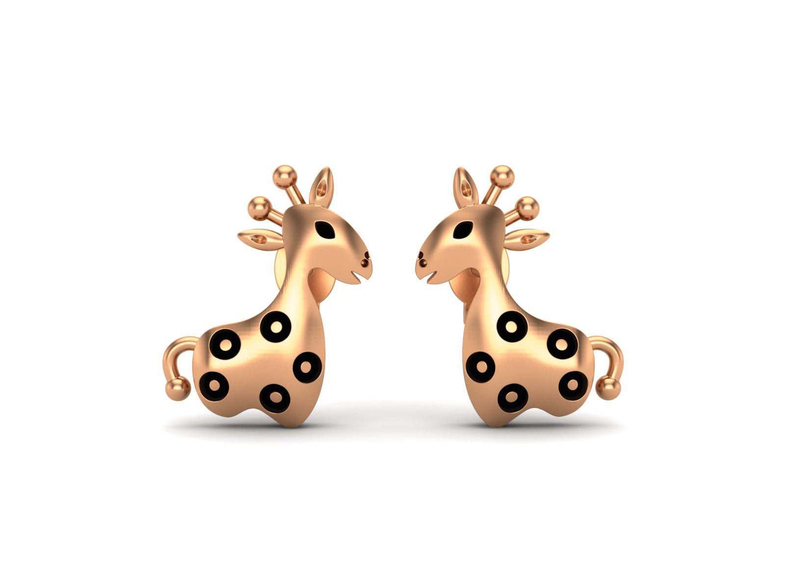 Giraffe Whimsical Safari Charm Earrings - Sterling Silver