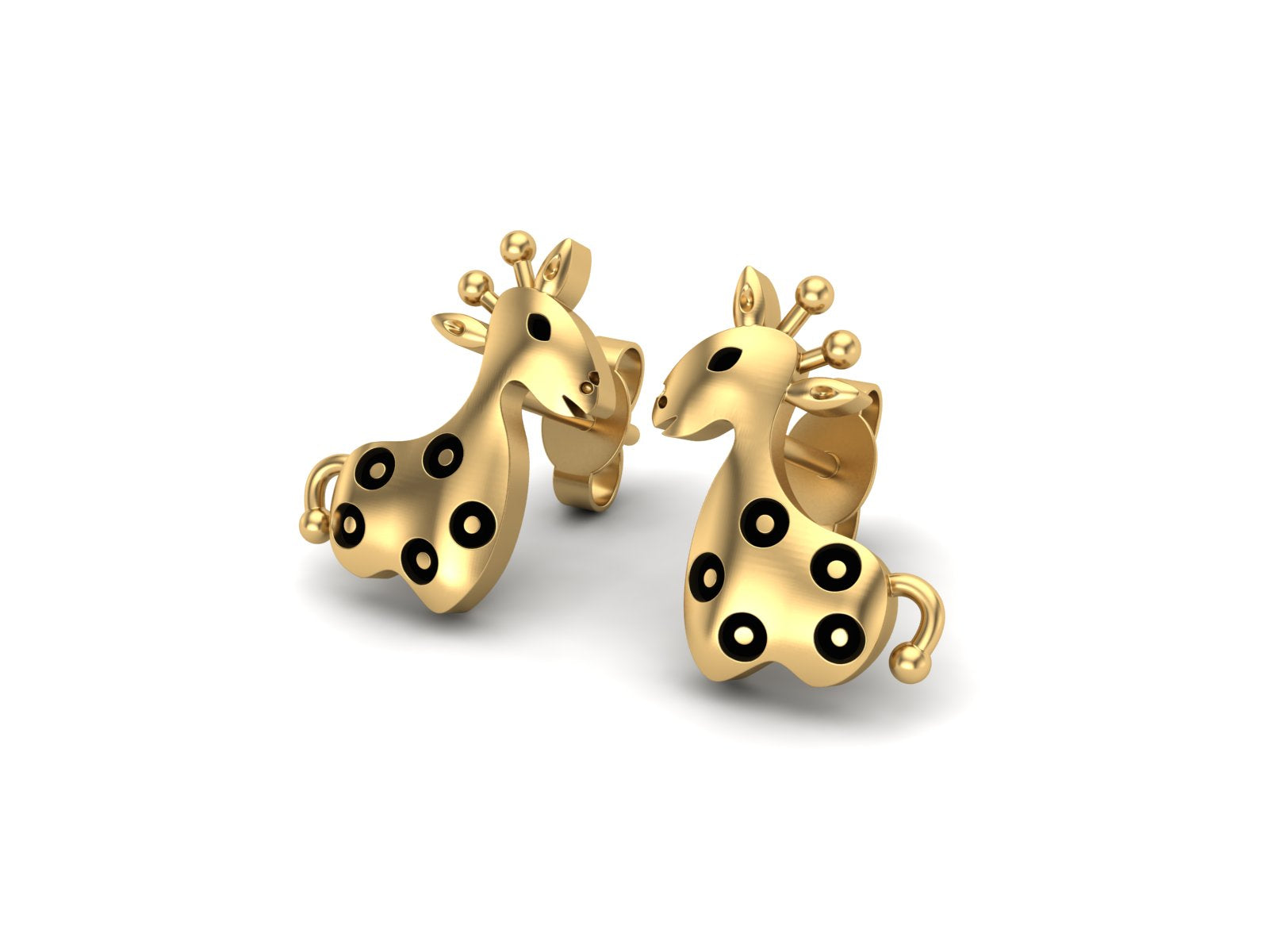 Giraffe Whimsical Safari Charm Earrings - Sterling Silver