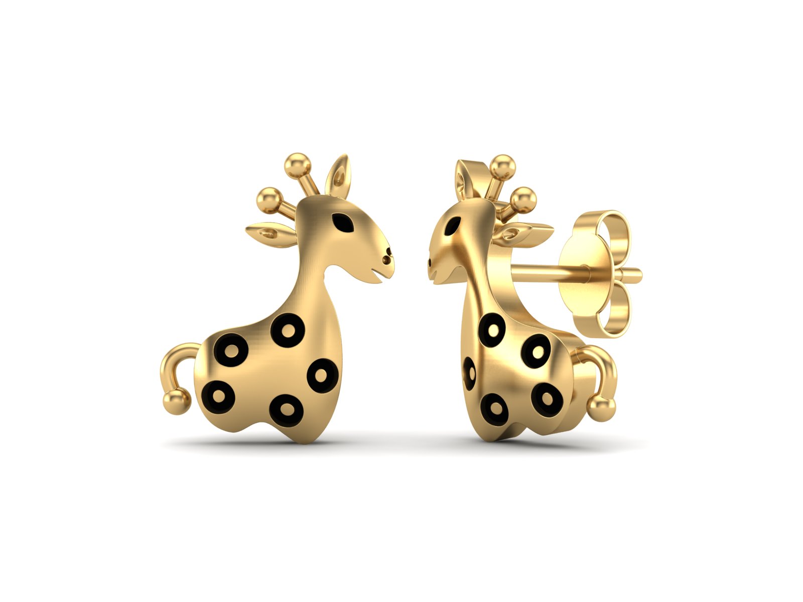 Giraffe Whimsical Safari Charm Earrings - Sterling Silver