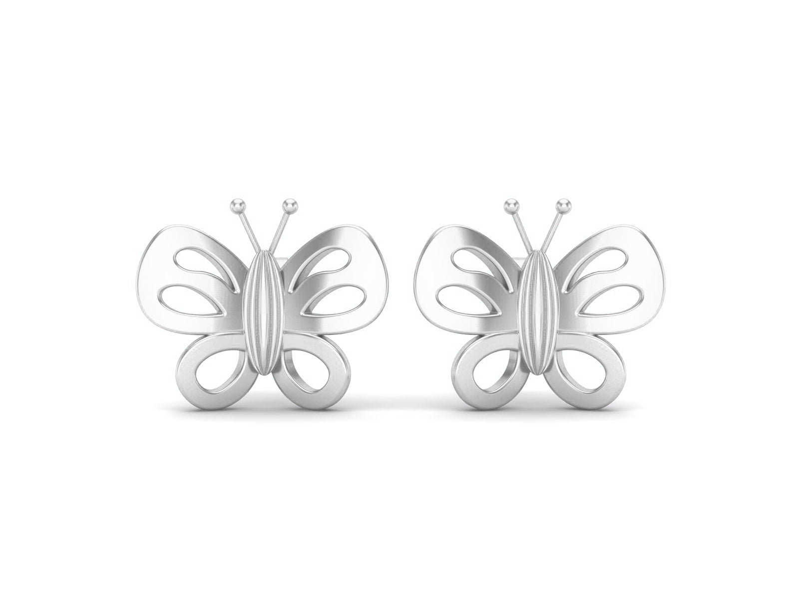 Butterfly Silver Stud Earrings - Sterling Silver