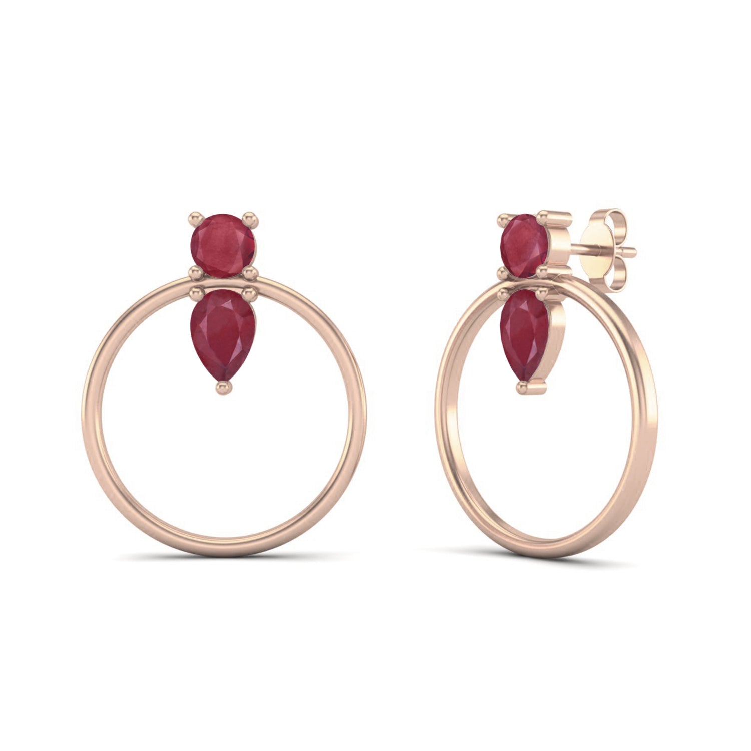 Orecchini a cerchio Full Eternity Moissanite con chiusura di design – Oro giallo 14k