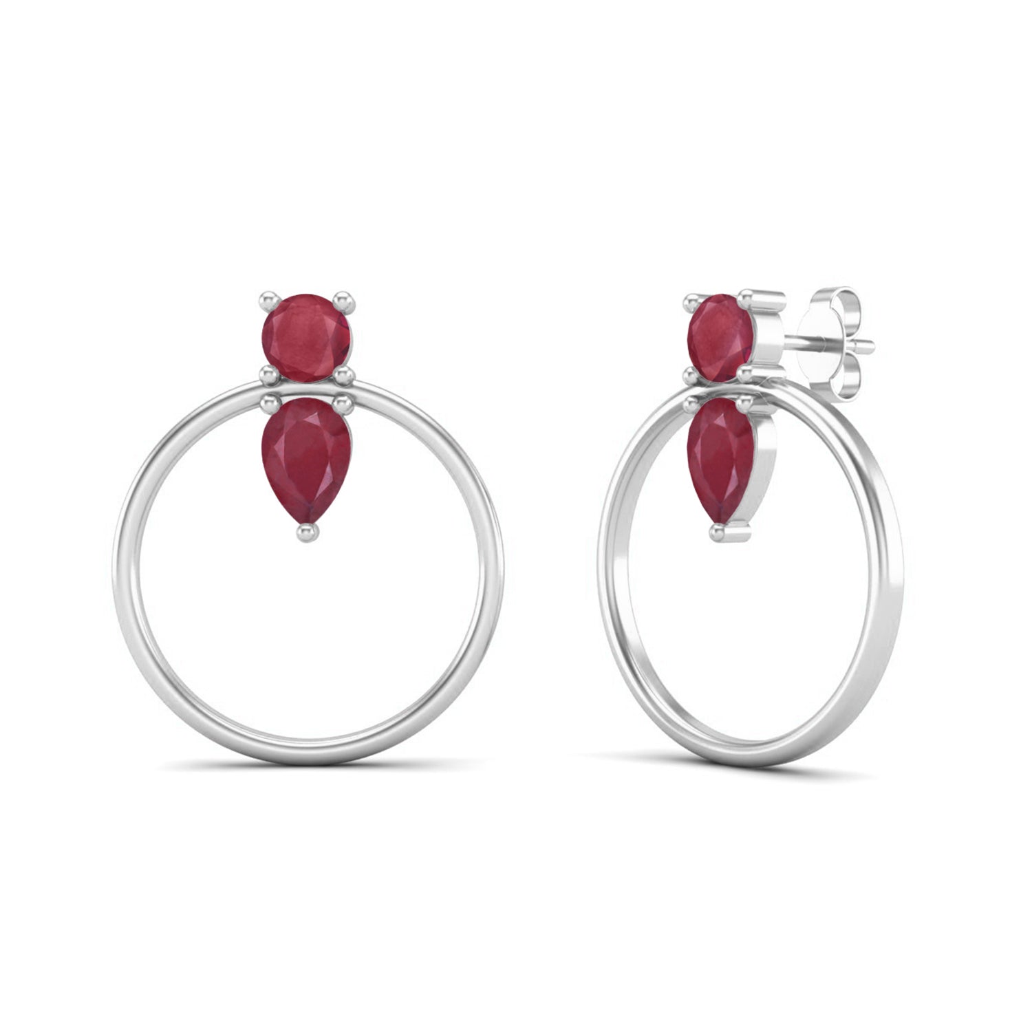 Orecchini a cerchio Full Eternity Moissanite con chiusura di design – Oro giallo 14k