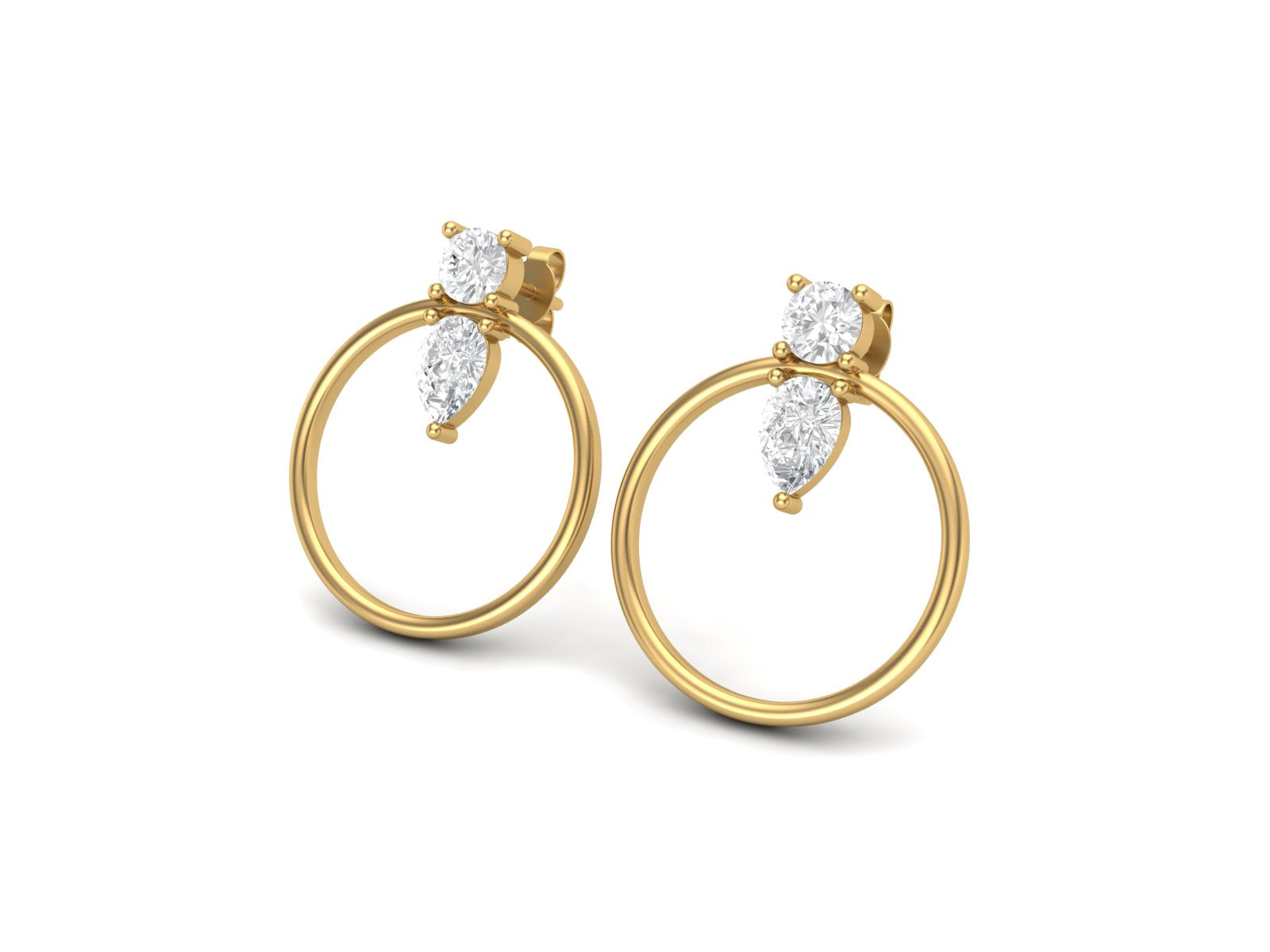 Moissanite 1.30 Ctw Hoop Earrings - 14K Fine Gold