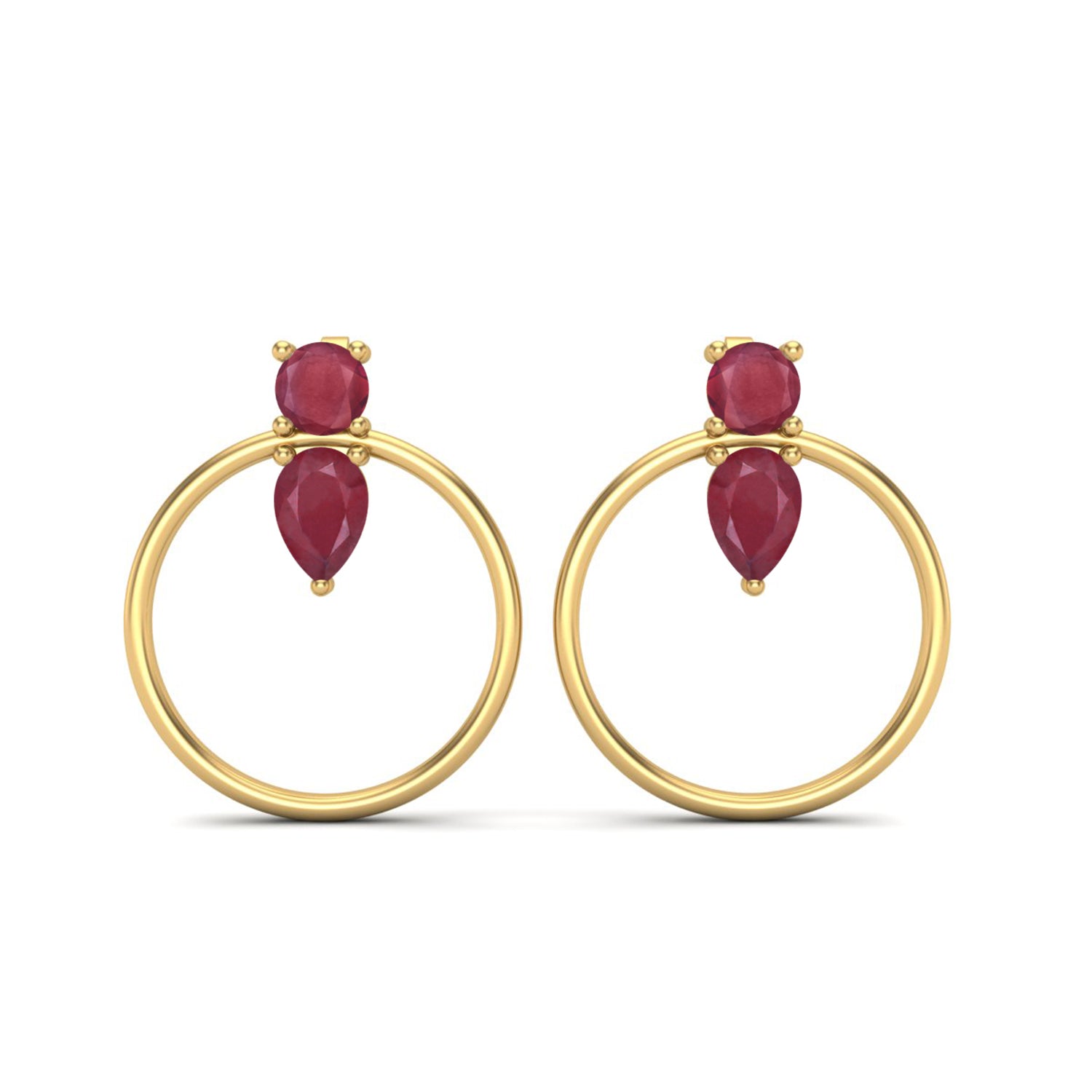 Orecchini a cerchio Full Eternity Moissanite con chiusura di design – Oro giallo 14k