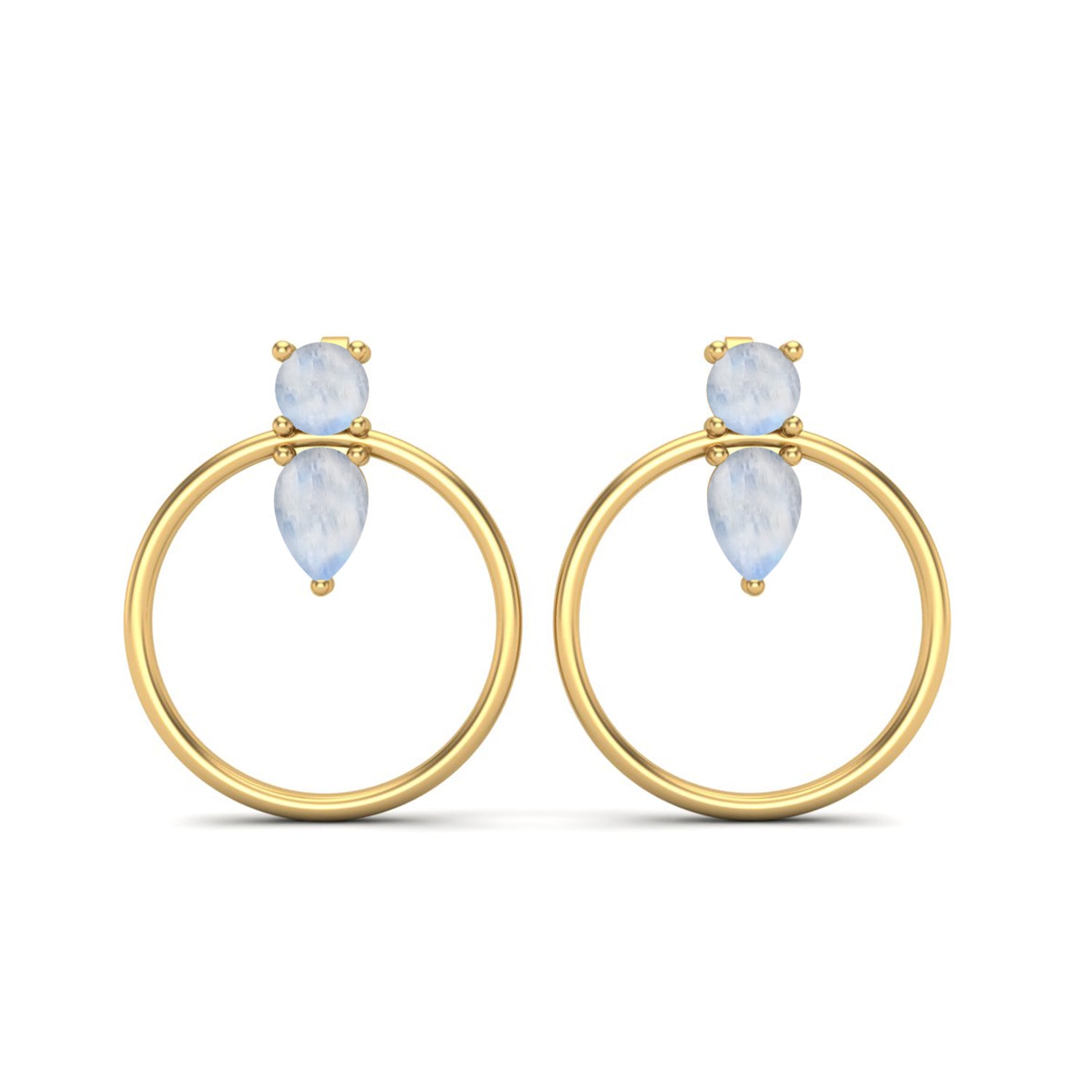 Orecchini a bottone in argento Sterling 925 a cerchio aperto, grandi orecchini rotondi, orecchini minimalisti, orecchini delicati, regalo per lei