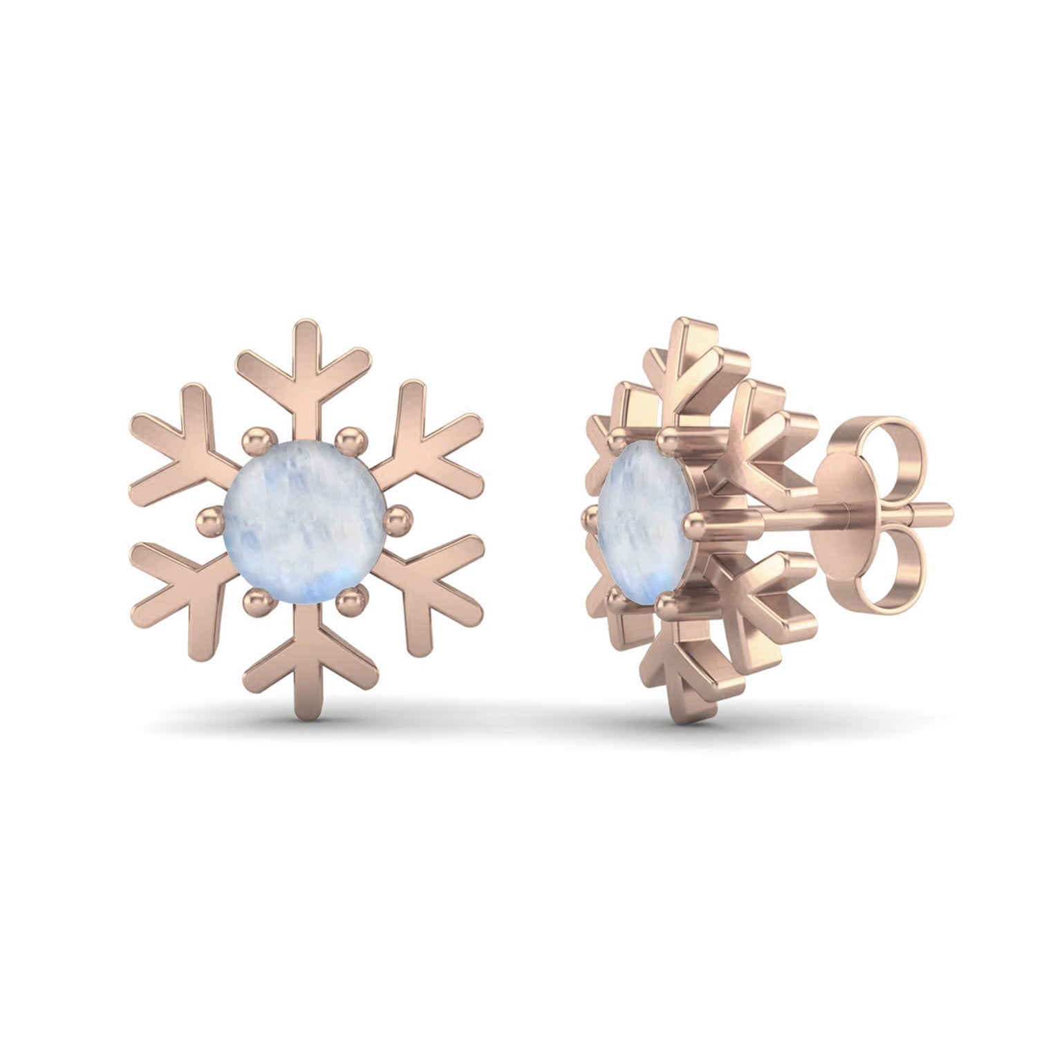 Orecchini minimalisti con pietra preziosa di luna, orecchini a perno in argento sterling 925, orecchini di fidanzamento delicati