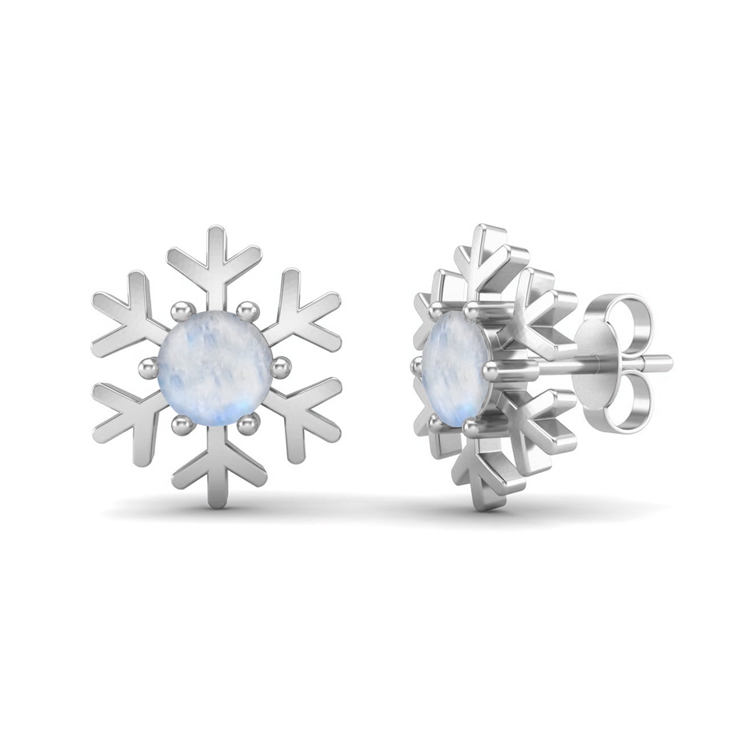 Orecchini minimalisti con pietra preziosa di luna, orecchini a perno in argento sterling 925, orecchini di fidanzamento delicati